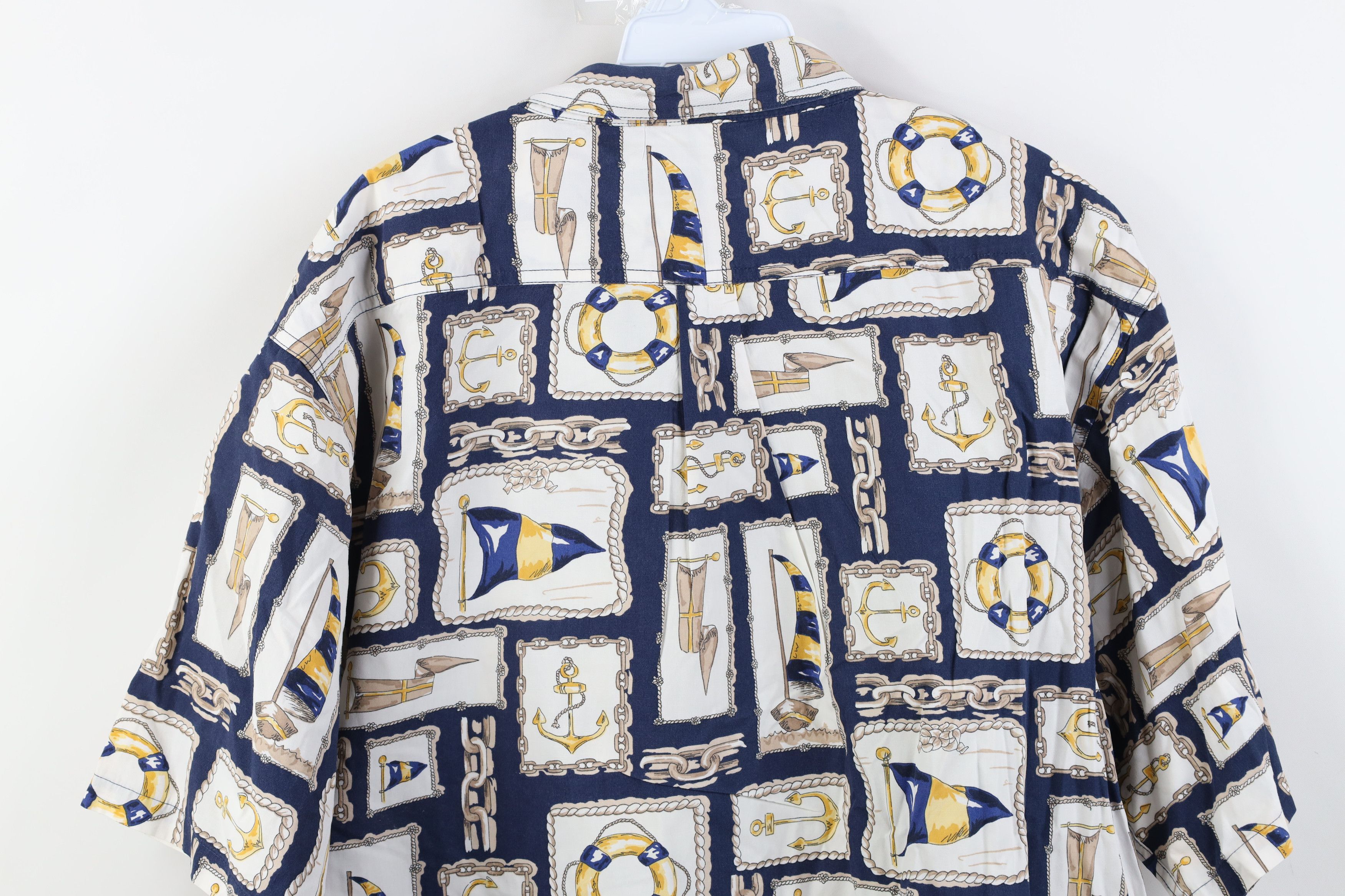 Vintage Vintage 90s Streetwear Anchor Flag Boating Button Down Shirt Size US XL / EU 56 / 4 - 10 Thumbnail
