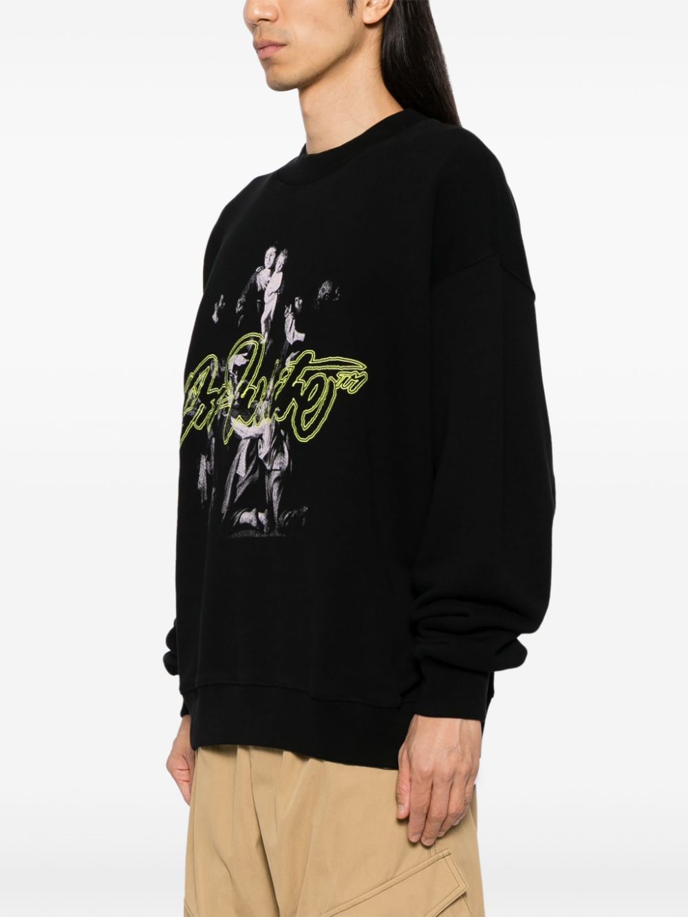 Off-White o1h1sh11224 Script Mary Skate Crewneck in Black/Multi Size US M / EU 48-50 / 2 - 4 Thumbnail