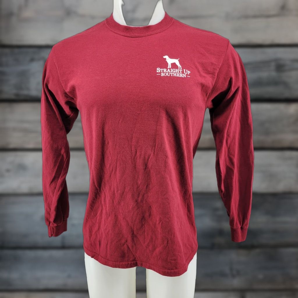 Vintage Straight Up Southern Shirt Long Sleeve Adult Medium Red 223 Rem Size M / US 6-8 / IT 42-44 - 1 Thumbnail