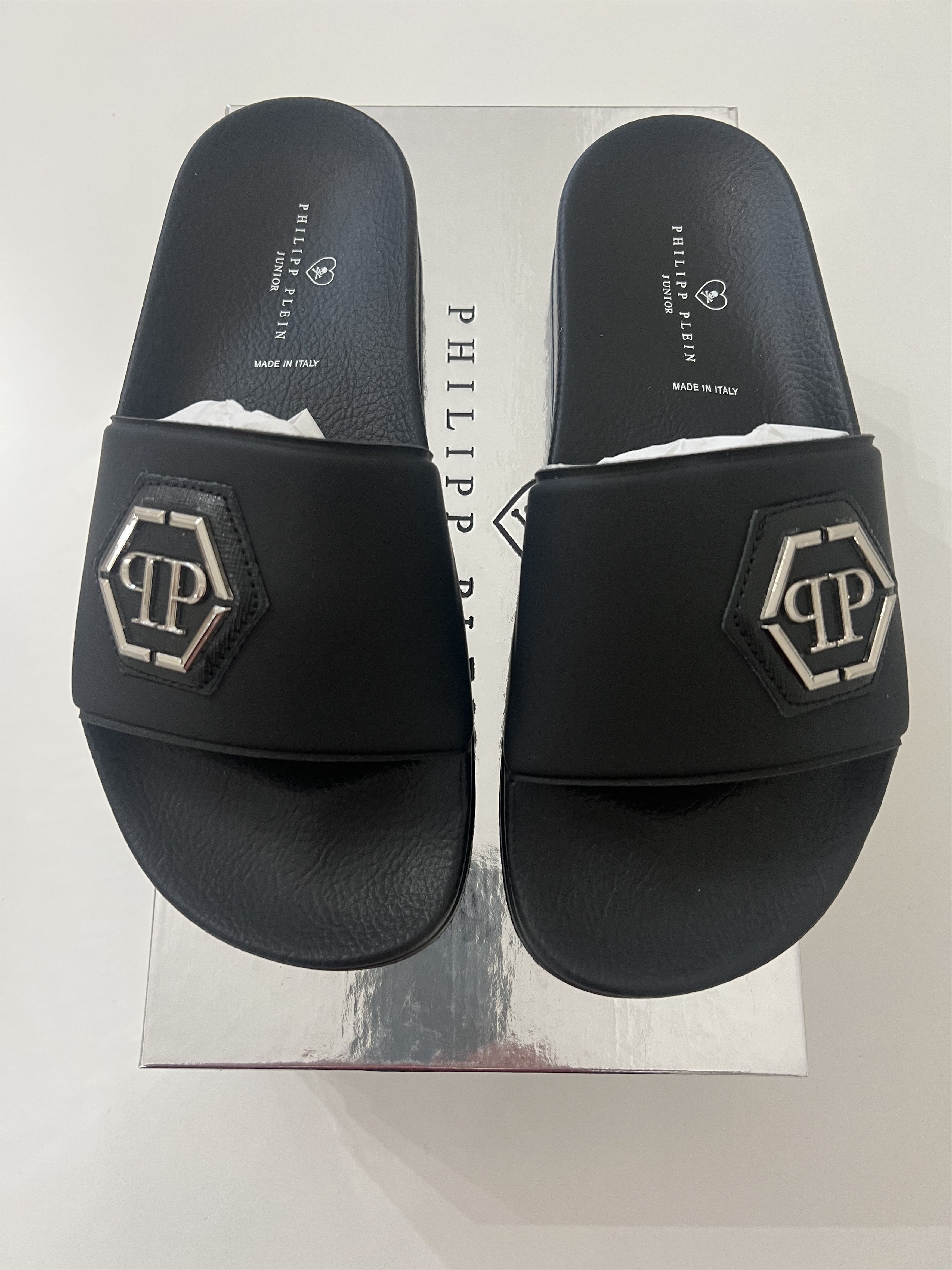 Philipp Plein Philipp Plein - Slides Sandals with Logo Plaque, Size 39 EU Size US 9 / IT 39 - 4 Thumbnail