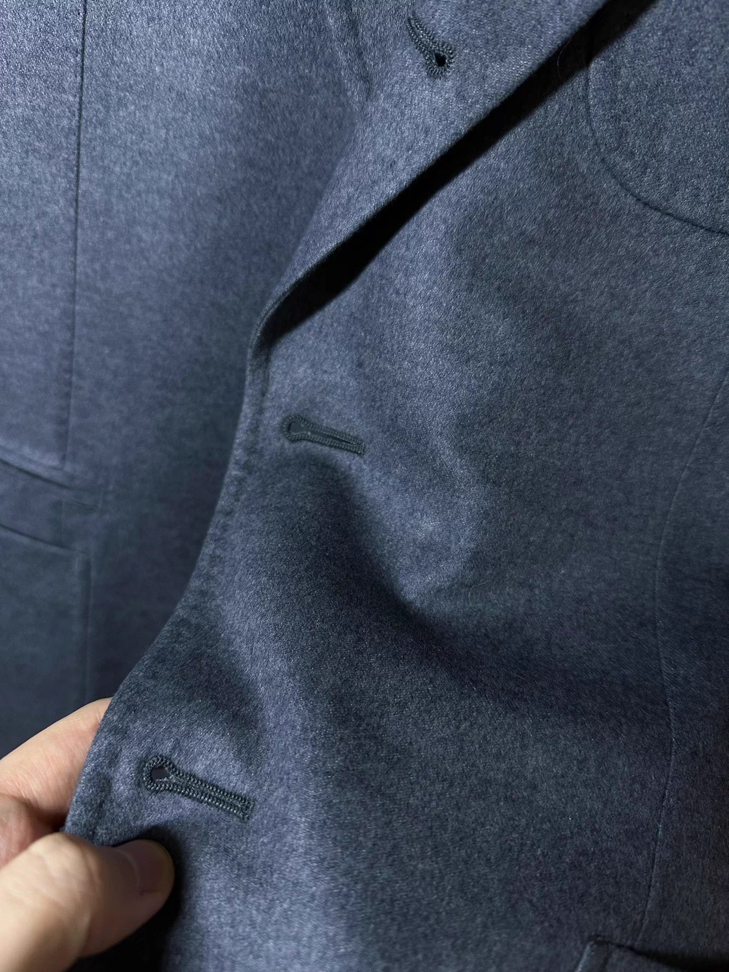 Ermenegildo Zegna Zegna Cashmere & Silk Casual Slim 48 Gray Blue Blazer Size 48S - 6 Thumbnail