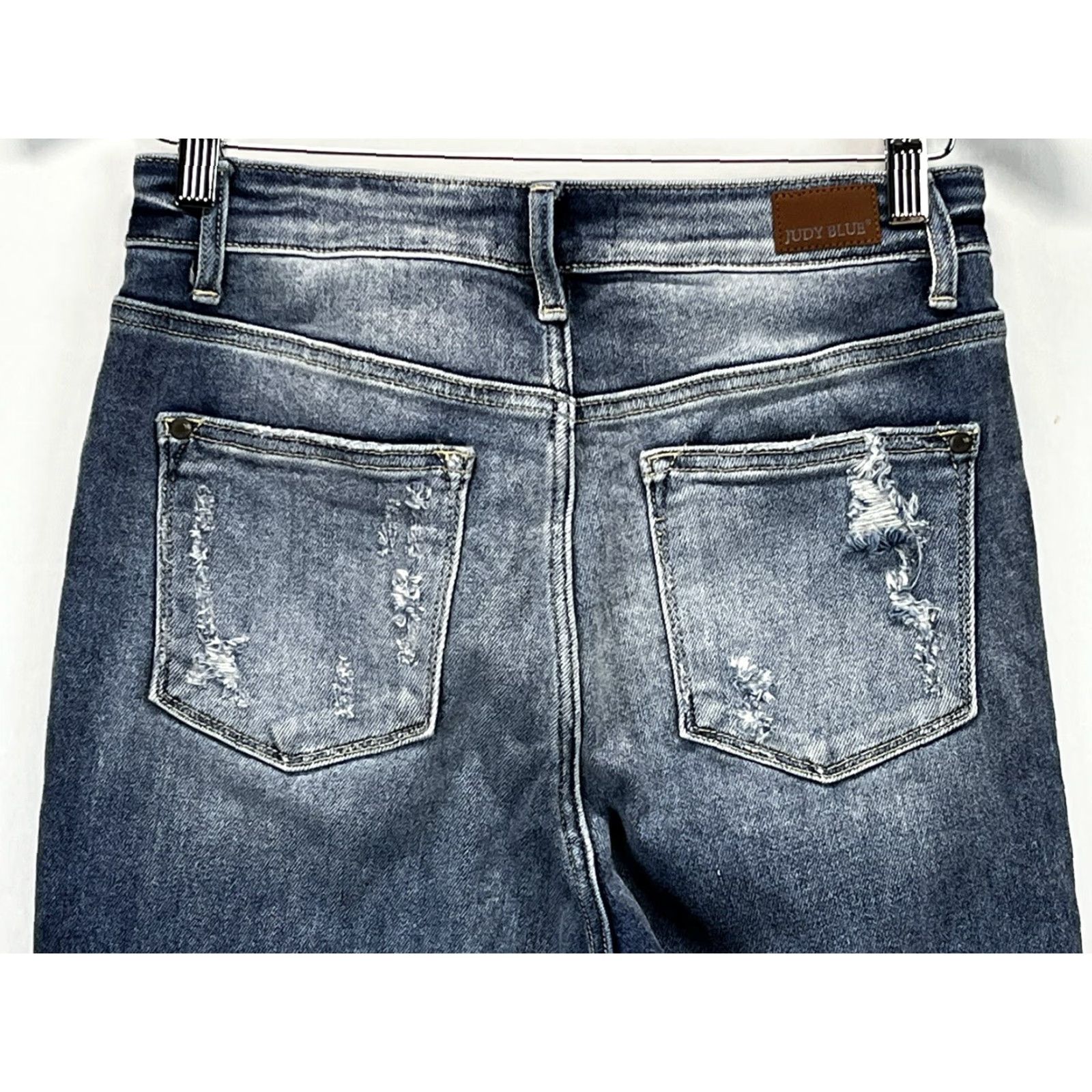 Vintage Judy Blue high rise Released Hem Jeans Sz 5 27 VGUC Distressed Womens Straight Size 27" / US 4 / IT 40 - 4 Thumbnail
