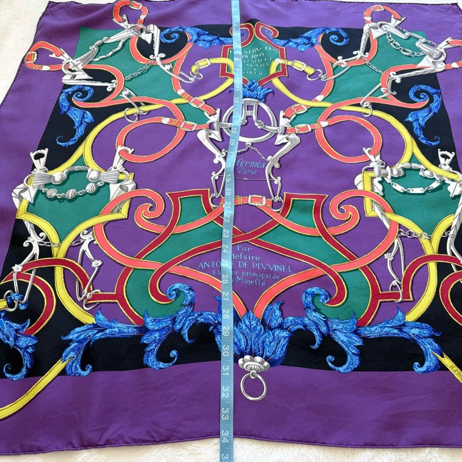 Hermes Hermes Paris L'Instruction du Roy Bayadere shawl 140 silk Size ONE SIZE - 6 Thumbnail