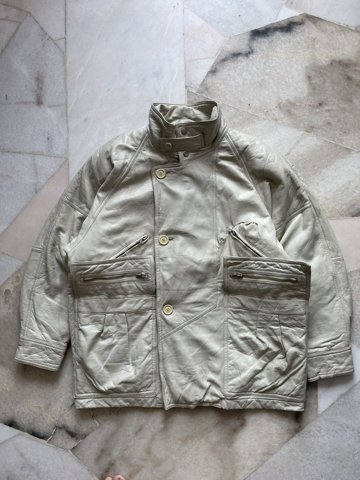 Hai Sporting Gear 80s Hai Sporting Gear Multipocket Leather Jacket Size US XL / EU 56 / 4 - 8 Thumbnail