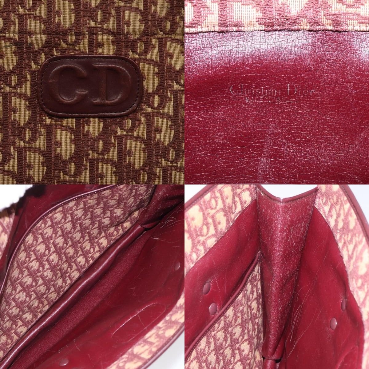Dior DIOR Trotter Canvas Hand Bag Red Size ONE SIZE - 11 Thumbnail