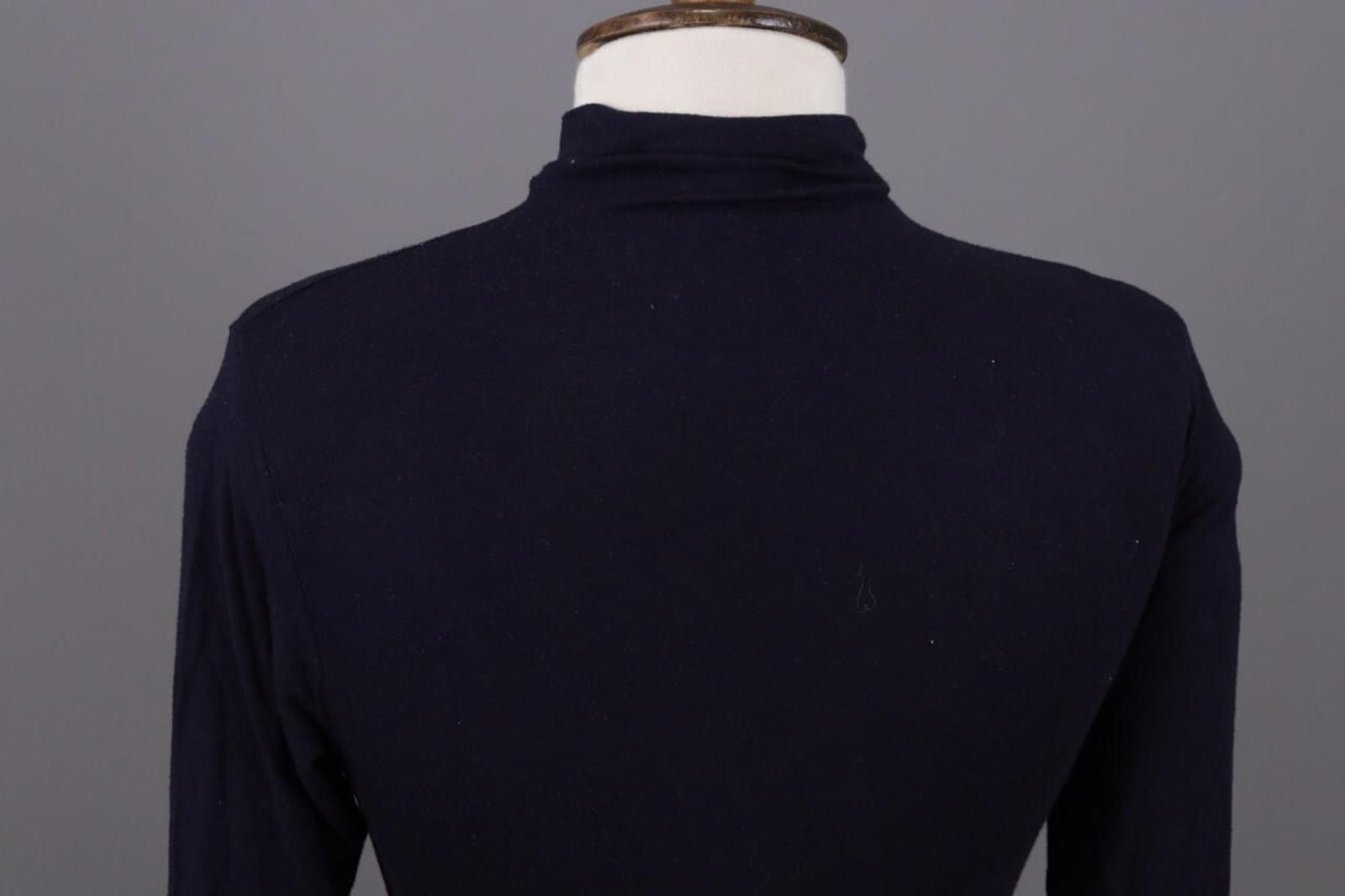 Designer Sarah Pacini Black High Neck Stretch Top Shirt Size 1 Size M / US 6-8 / IT 42-44 - 8 Thumbnail