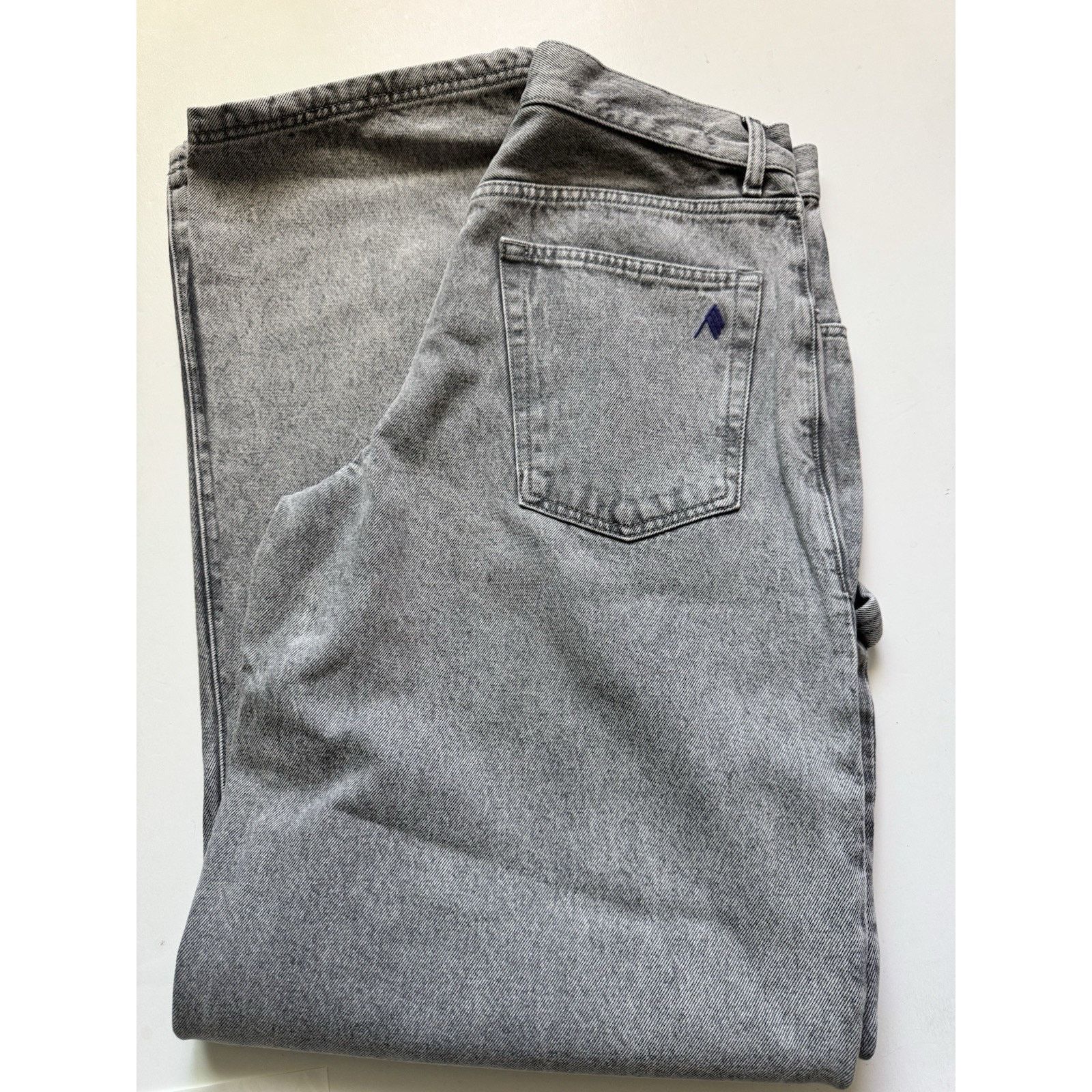 The Attico The Effie Long Grey Wide Leg Baloon Jeans