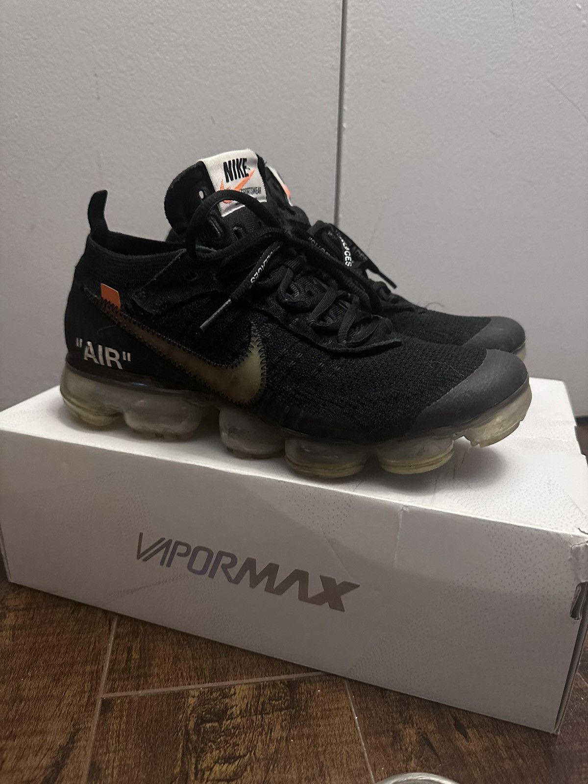 Nike × Off-White Nike Air VaporMax Off White Black (2018) Size US 8 / EU 41 - 1 Thumbnail