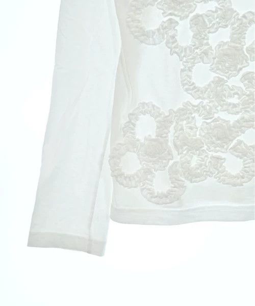 Comme des Garcons Comme Des Garcons White floral pleated long-sleeve T-shirt Size S / US 4 / IT 40 - 4 Thumbnail