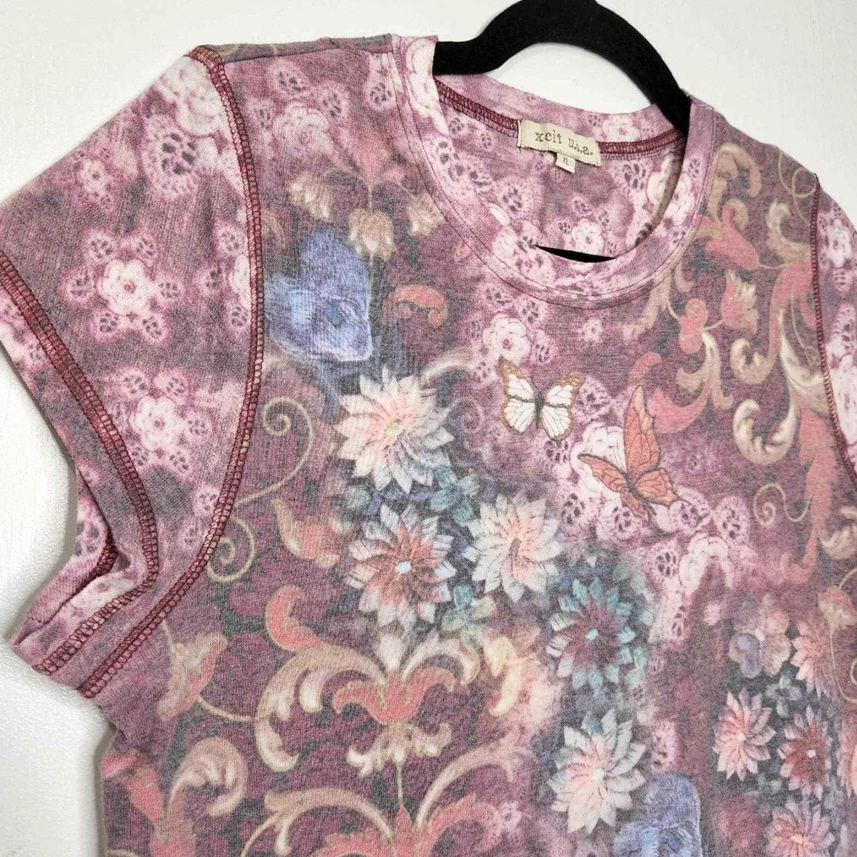 Doublet VINTAGE Y2K Ecit XL Double Sided All Over Floral Flower Monarch Collage Shirt Size XL / US 12-14 / IT 48-50 - 6 Thumbnail