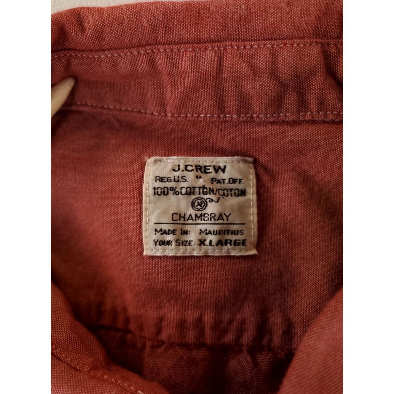 J.Crew J.CREW Shirt Chambray Button Up Red Long Sleeve Mens XL Size US XL / EU 56 / 4 - 4 Thumbnail