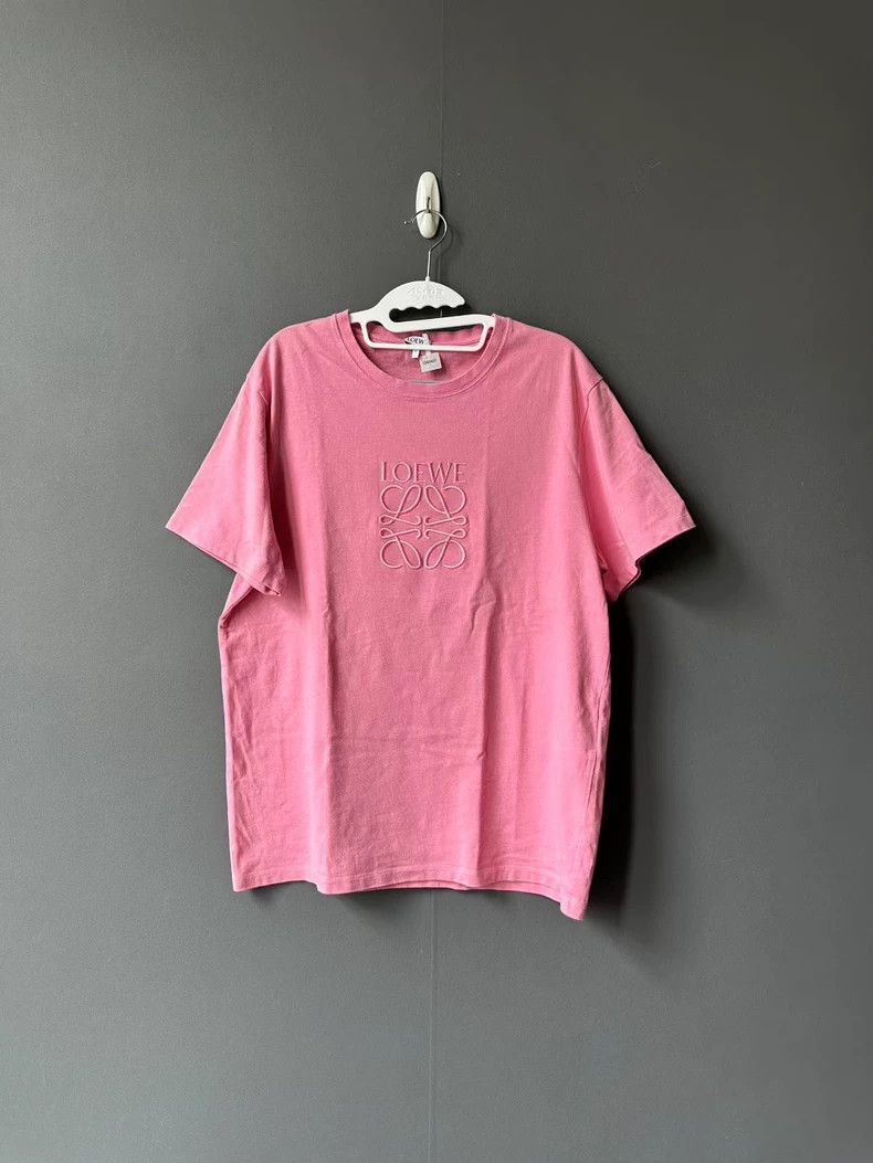 Loewe LOEWE Pink embroidered short sleeves Size L / US 10 / IT 46 - 1 Thumbnail