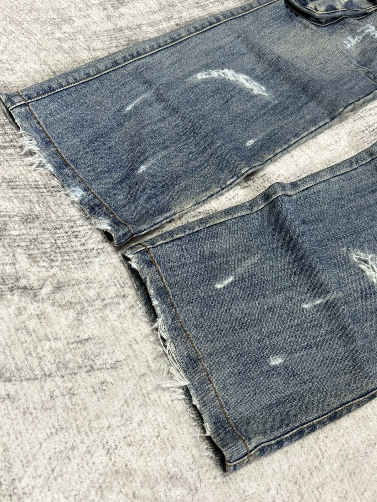 LOWBOX × Le Grande Bleu (L.G.B.) × Tete Homme Bbong San Japan Asymmetrical Cargo Pocket Flared Jeans Size US 30 / EU 46 - 5 Thumbnail