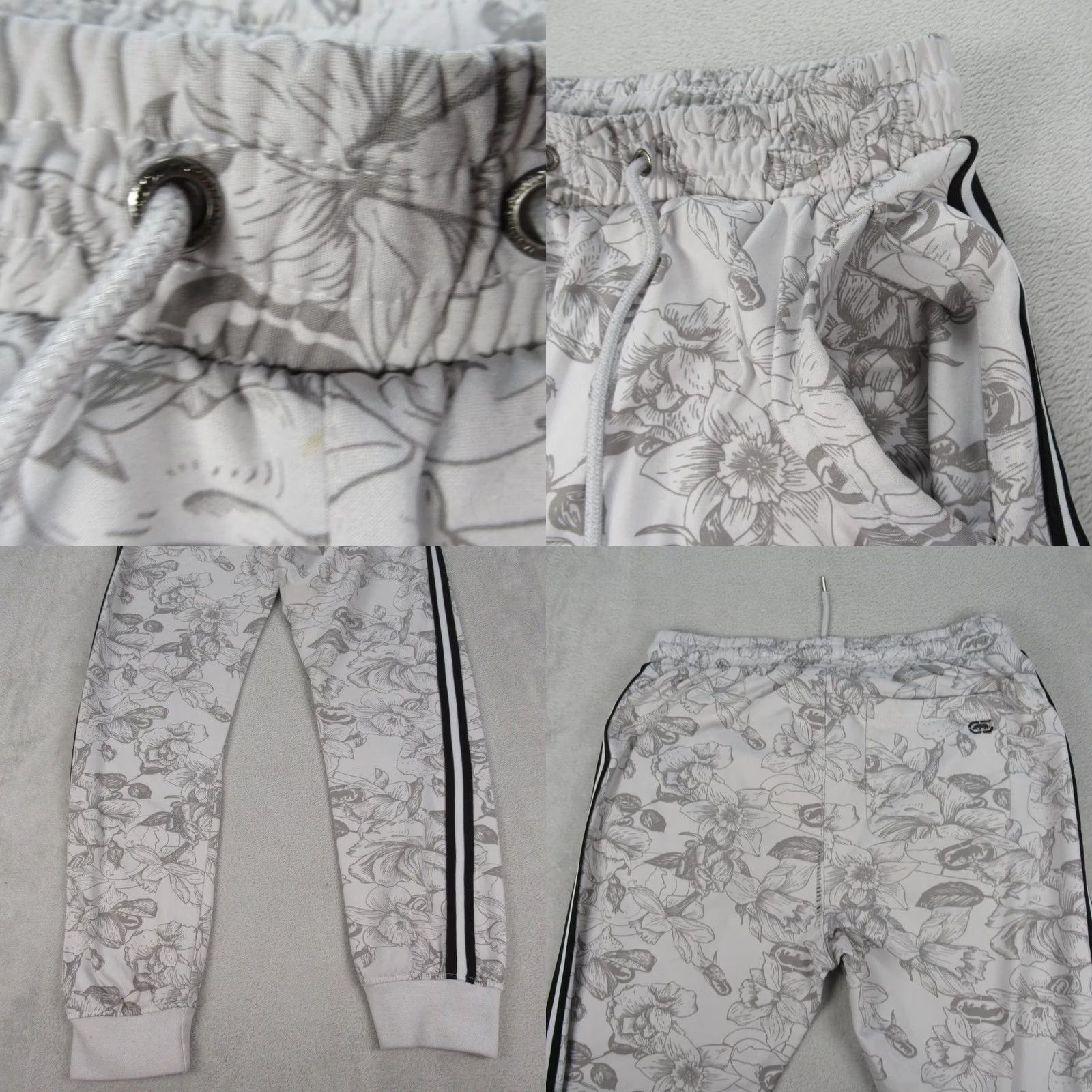 Ecko Unltd. VINTAGE ECKO UNLTD Pants Mens Small White Floral Pockets Elastic Drawstring Waist Jogger Size US 29 - 8 Thumbnail