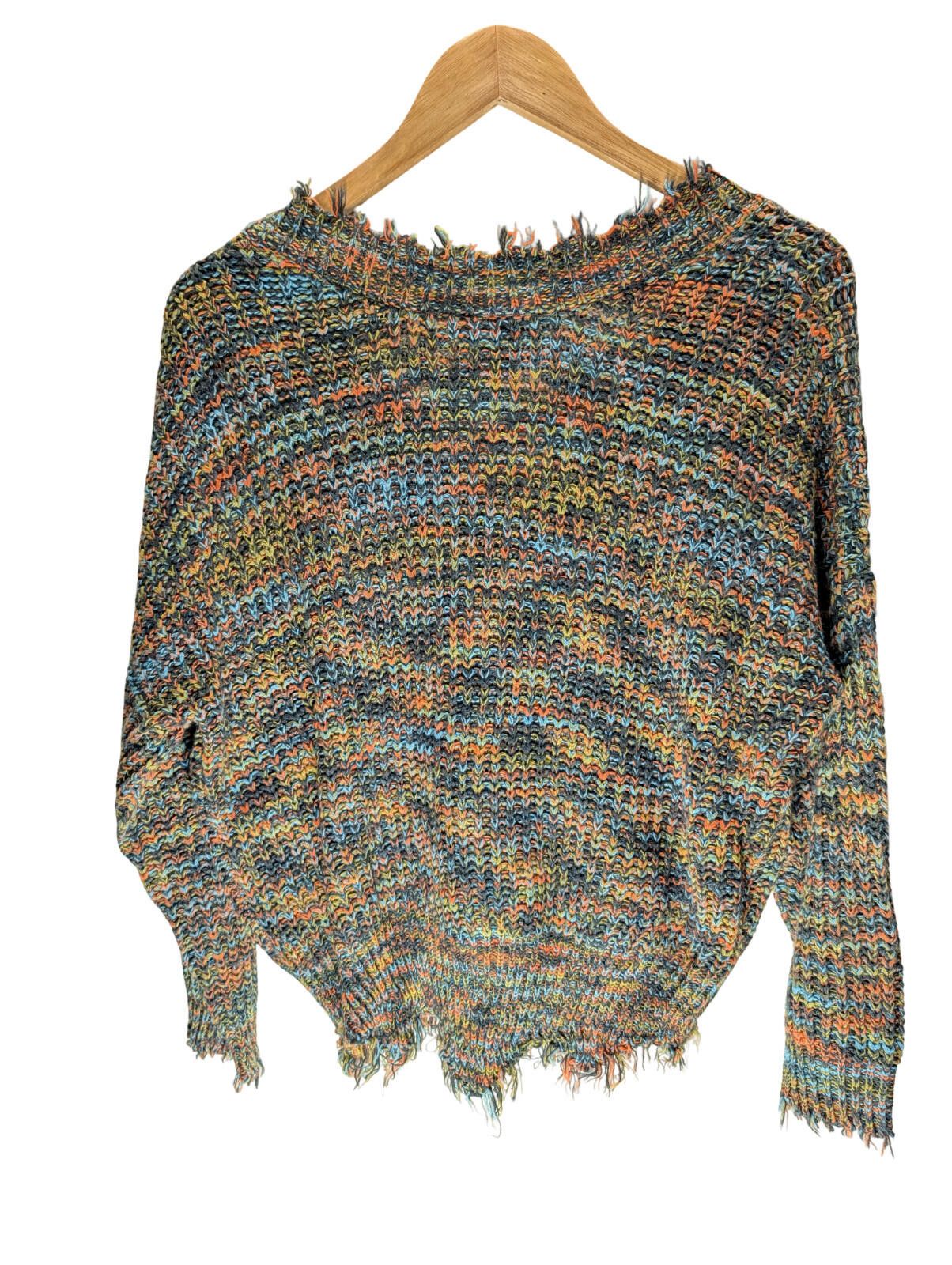 Other Main Strip Multicolor Chunky Knit Sweater Small Distressed Size S / US 4 / IT 40 - 3 Thumbnail