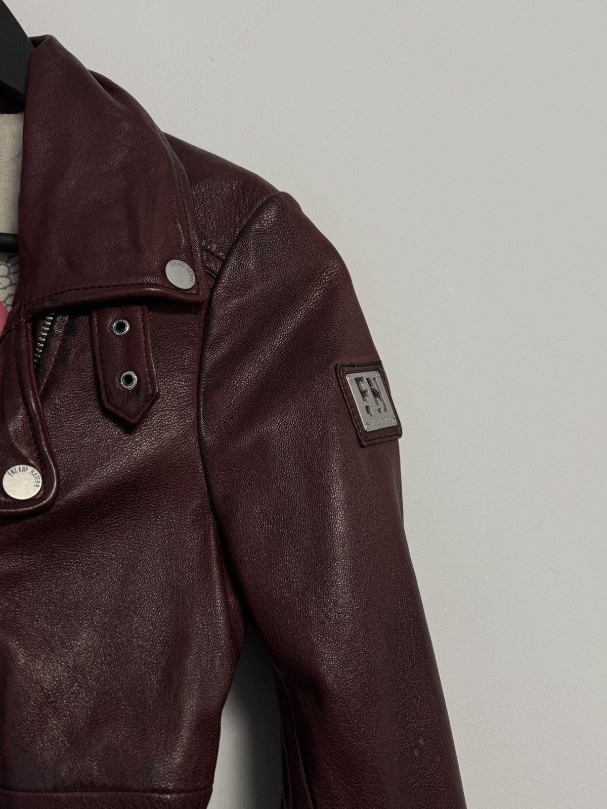 Japanese Brand × Vintage Freaky Nation Leather Biker Jacket Red Leather Women’s Size XS / US 0-2 / IT 36-38 - 6 Thumbnail