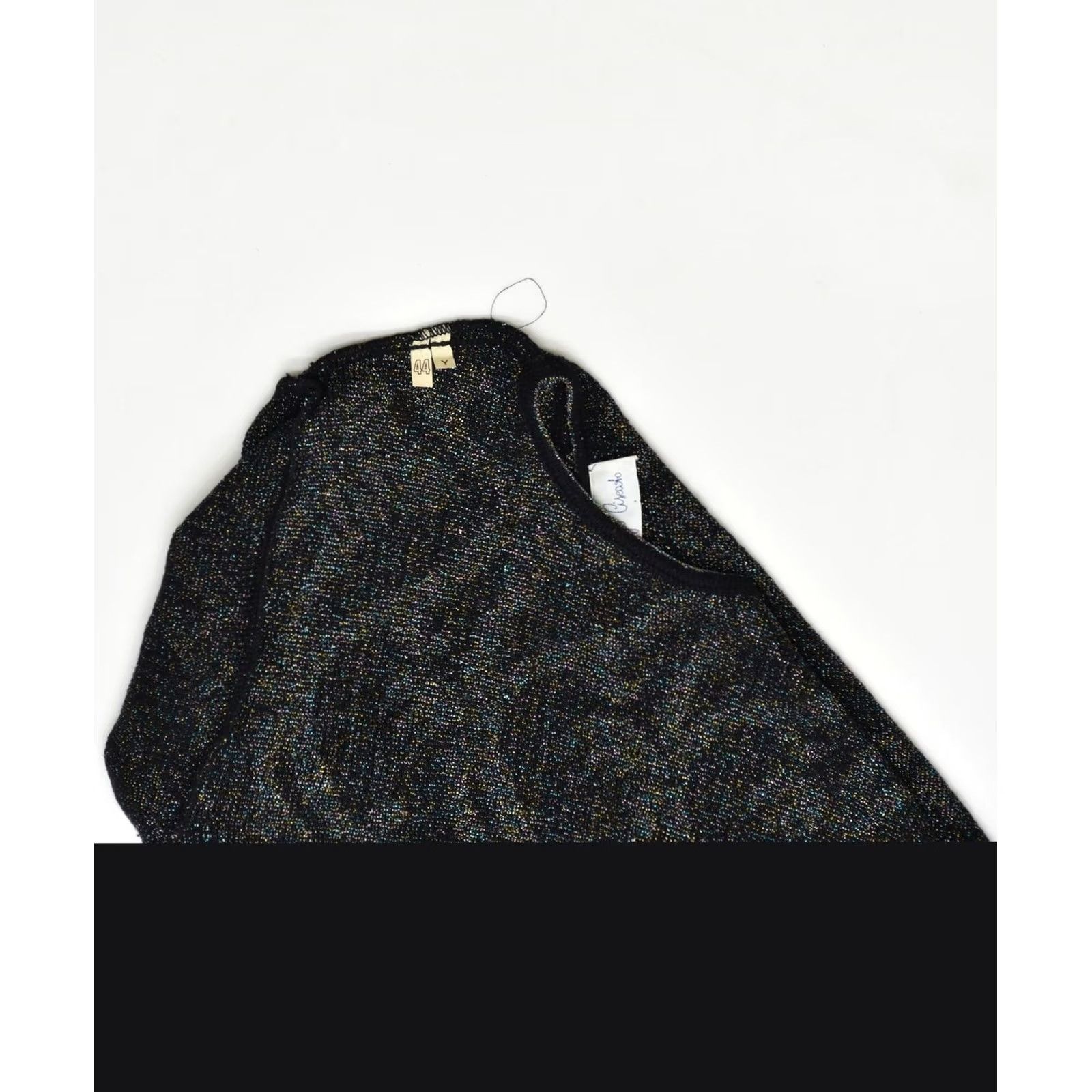 Vintage VINTAGE Womens Jumper Sweater Black Floral Wool Crew Neck IT 44 Medium Size M / US 6-8 / IT 42-44 - 3 Thumbnail