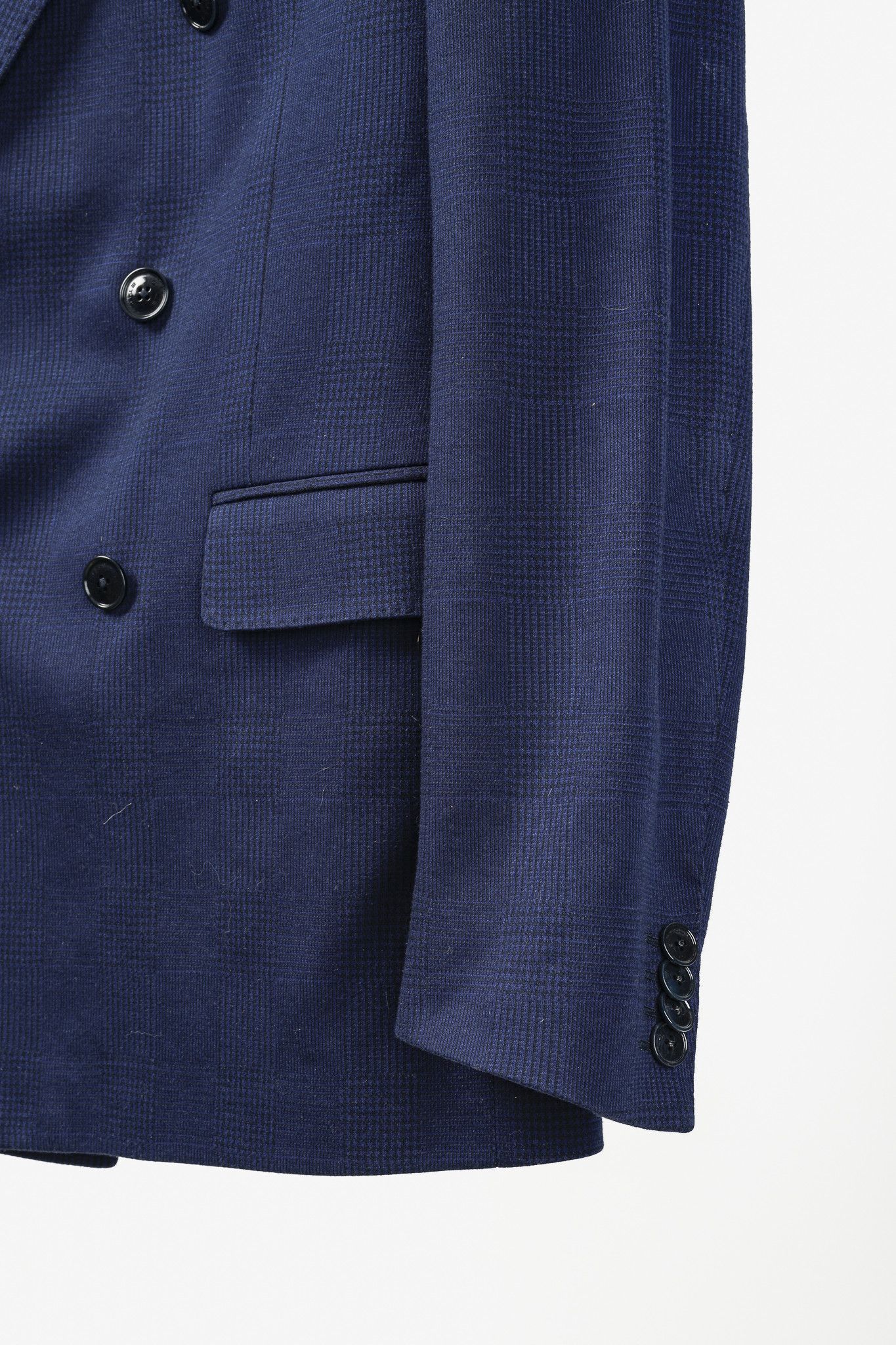 Etro Etro Navy Blue Tartan Double-Breasted Silk-Lined Blazer Size 40R - 6 Thumbnail