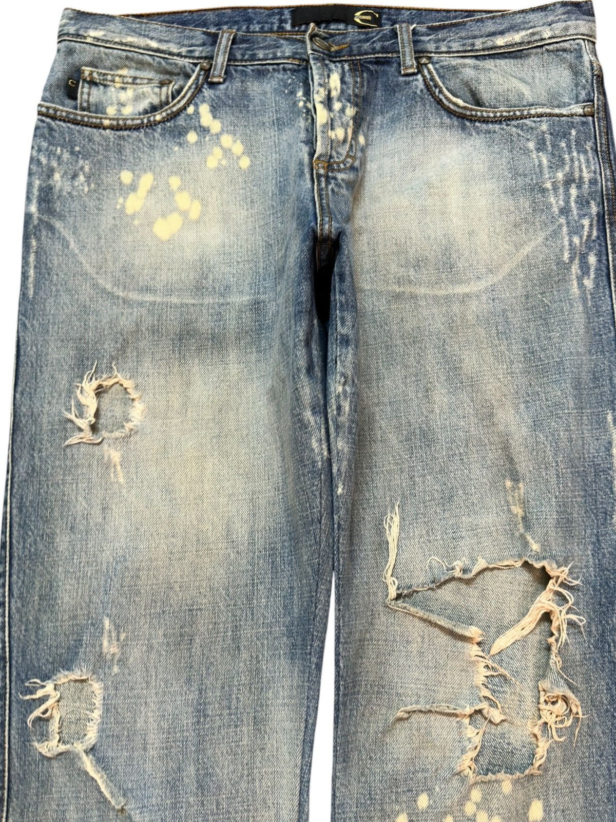 Just Cavalli Vintage Justcavalli Mudwash Ripped Distressed Denim Size US 34 / EU 50 - 2 Thumbnail