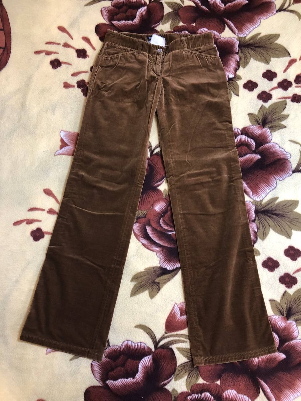 Dolce & Gabbana Dolce & Gabbana Vintage Brown Runway Velvet Bootcut Pants Size 26" / US 2 / IT 38 - 12 Thumbnail