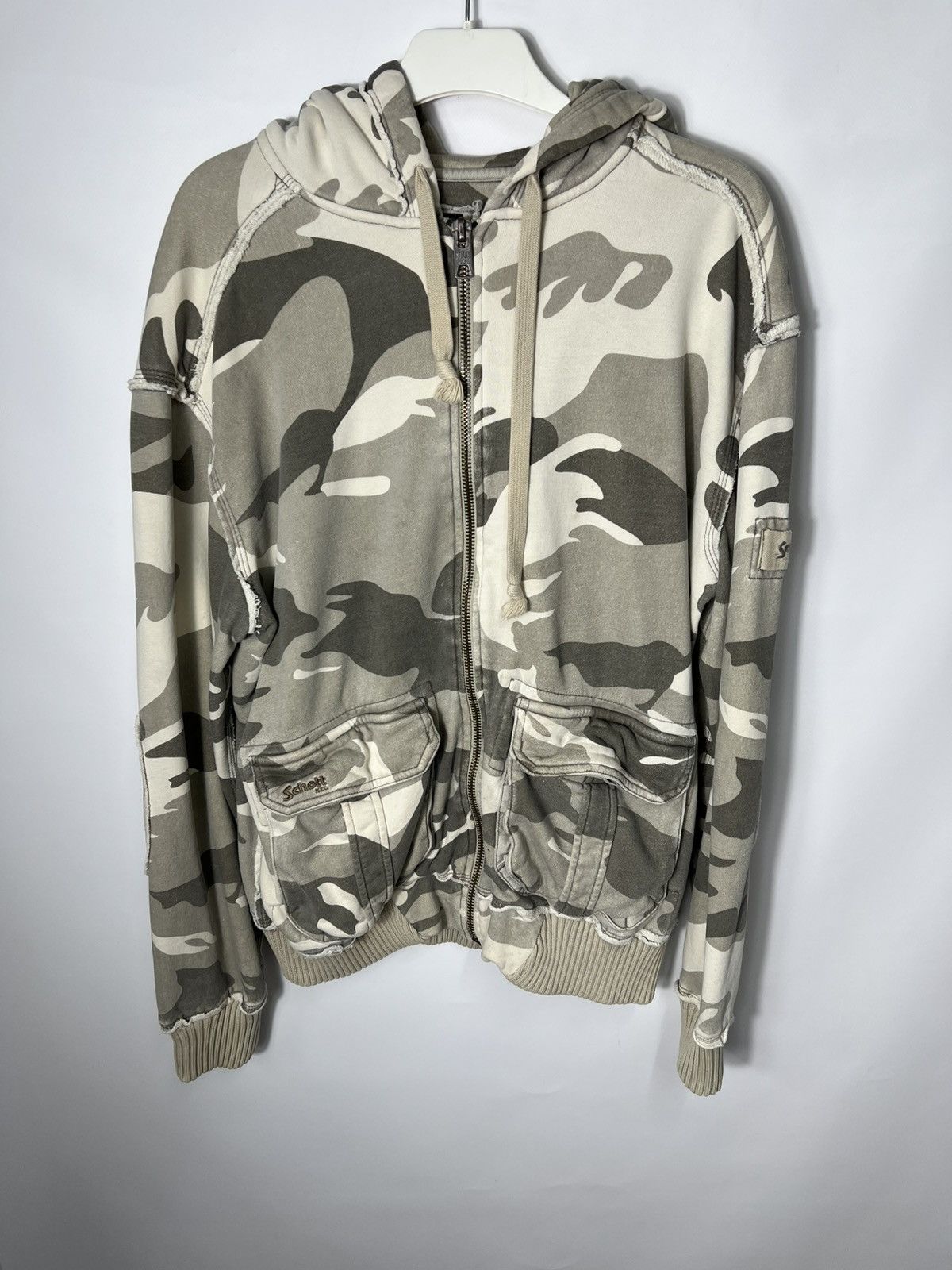 Schott Vintage streetwear Military Schott Camo Zip Hoodie Size US L / EU 52-54 / 3 - 1 Thumbnail
