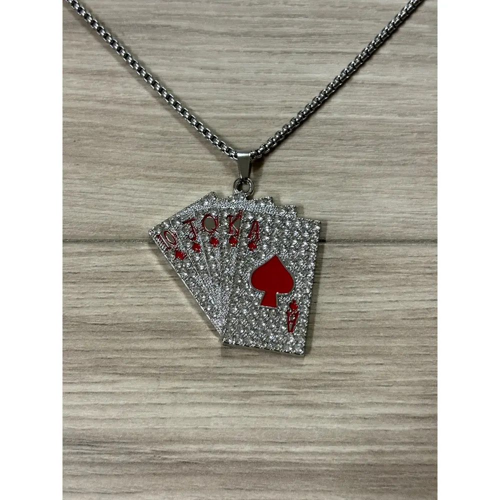 Japanese Brand × Vintage Poker Card Necklace (Red) Size ONE SIZE - 1 Thumbnail