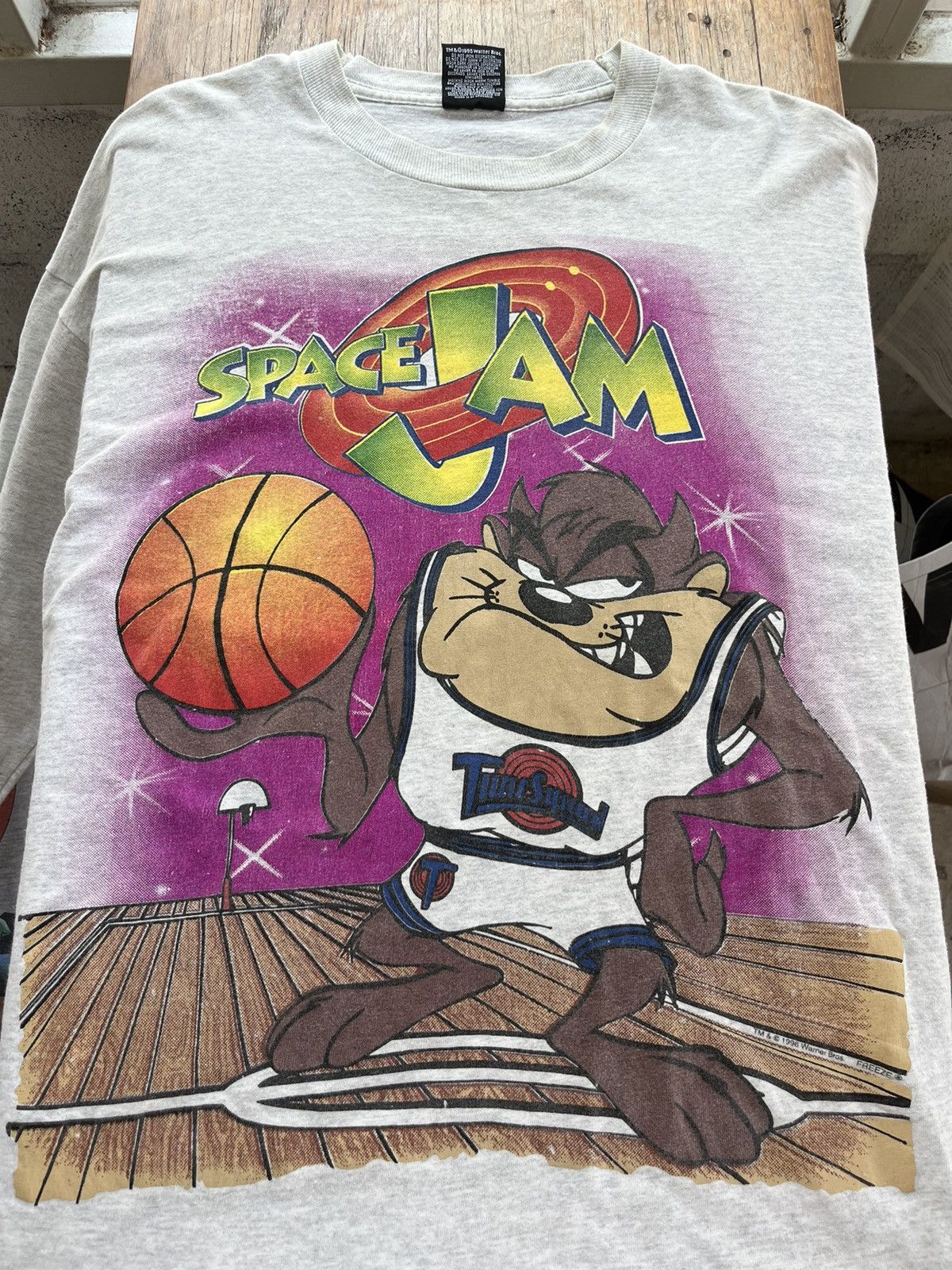 Vintage × Warner Bros Vintage SPACE JAM TAZ Get Ready To Jam 1996’s Warner bros Size US L / EU 52-54 / 3 - 3 Thumbnail