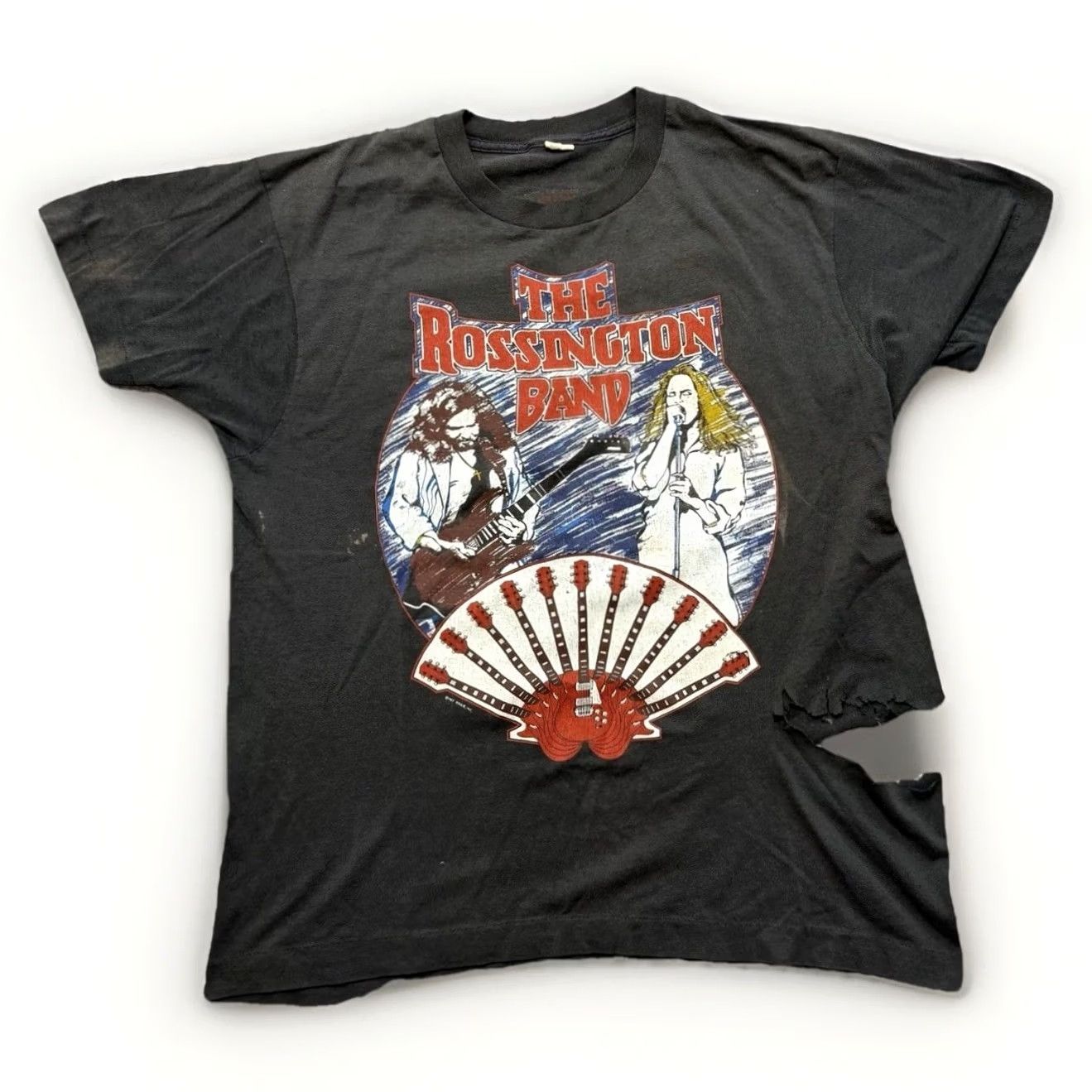 Thrasher VINTAGE Rossington Band Tour T Shirt Mens L 1987 Thrashed Tee Black 80s Size US L / EU 52-54 / 3 - 2 Thumbnail