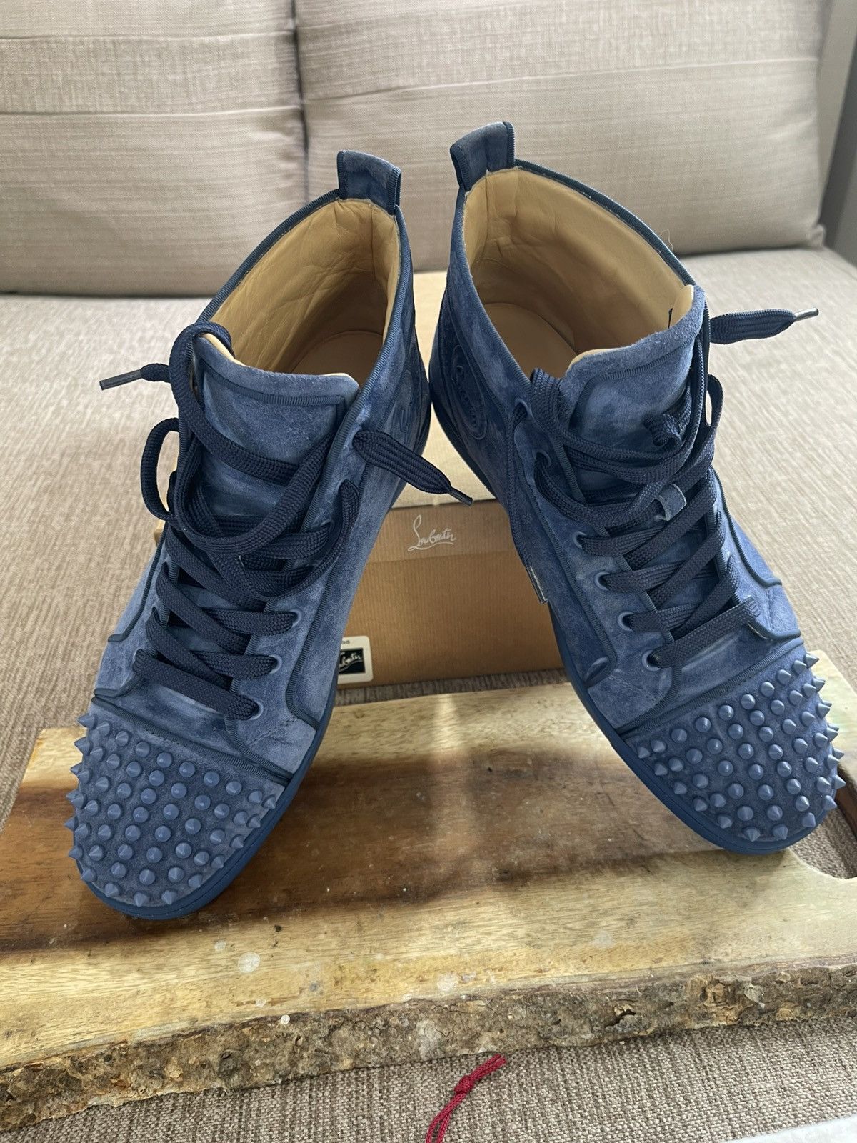 Christian Louboutin Christian Louboutin Lou Spikes Orlato Flat Veau Velours Size US 12 / EU 45 - 6 Thumbnail