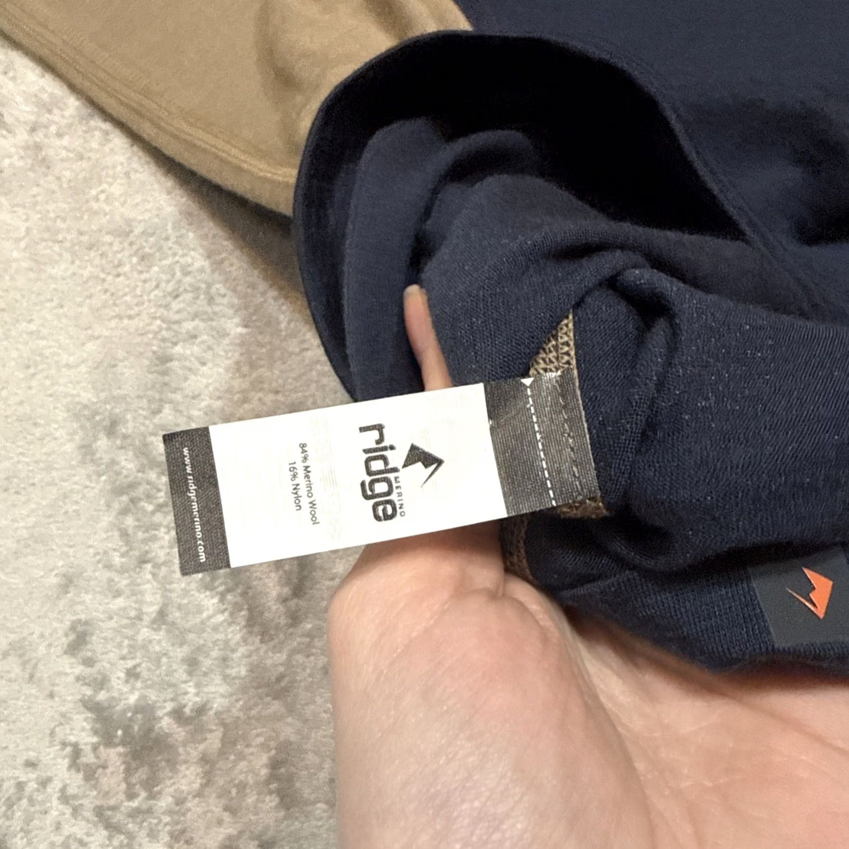 Layer 8 Merino Ridge Shirt Mens Medium Blue Brown Performance L/S Base Layer Outdoor Size US M / EU 48-50 / 2 - 7 Thumbnail