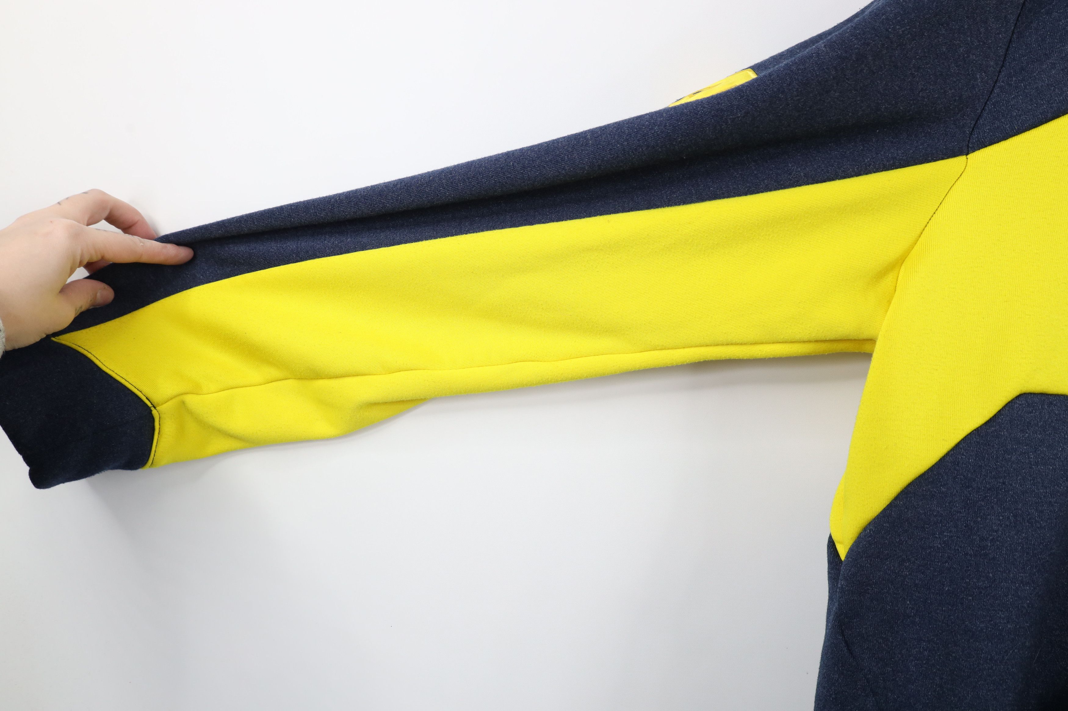 Adidas × Vintage Adidas University of Michigan Football Half Zip Hoodie Blue Size US L / EU 52-54 / 3 - 9 Thumbnail