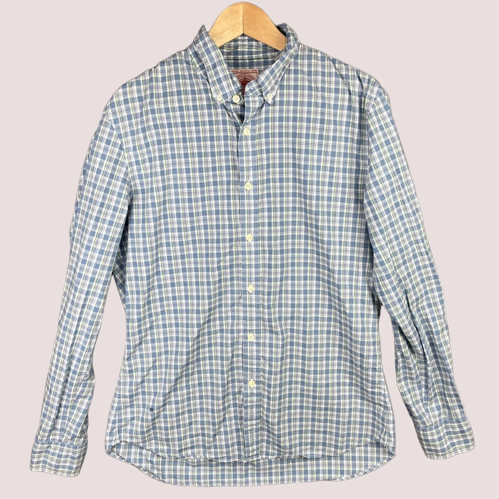 Vintage J. Press Shirt Mens Large Blue Button-Down Long Sleeve Check Pattern Size US L / EU 52-54 / 3 - 1 Thumbnail