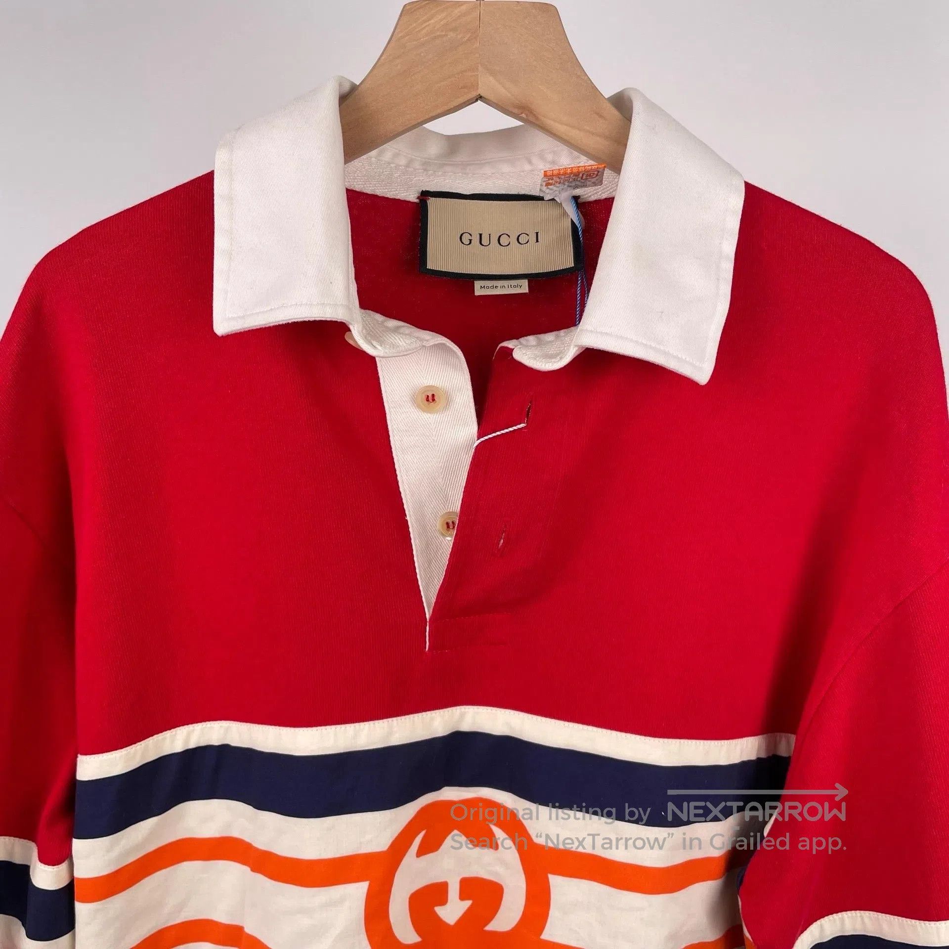 Gucci Guicci Red Contrast Striped Double GPolo Long Sleeve Size Size US XS / EU 42 / 0 - 3 Thumbnail
