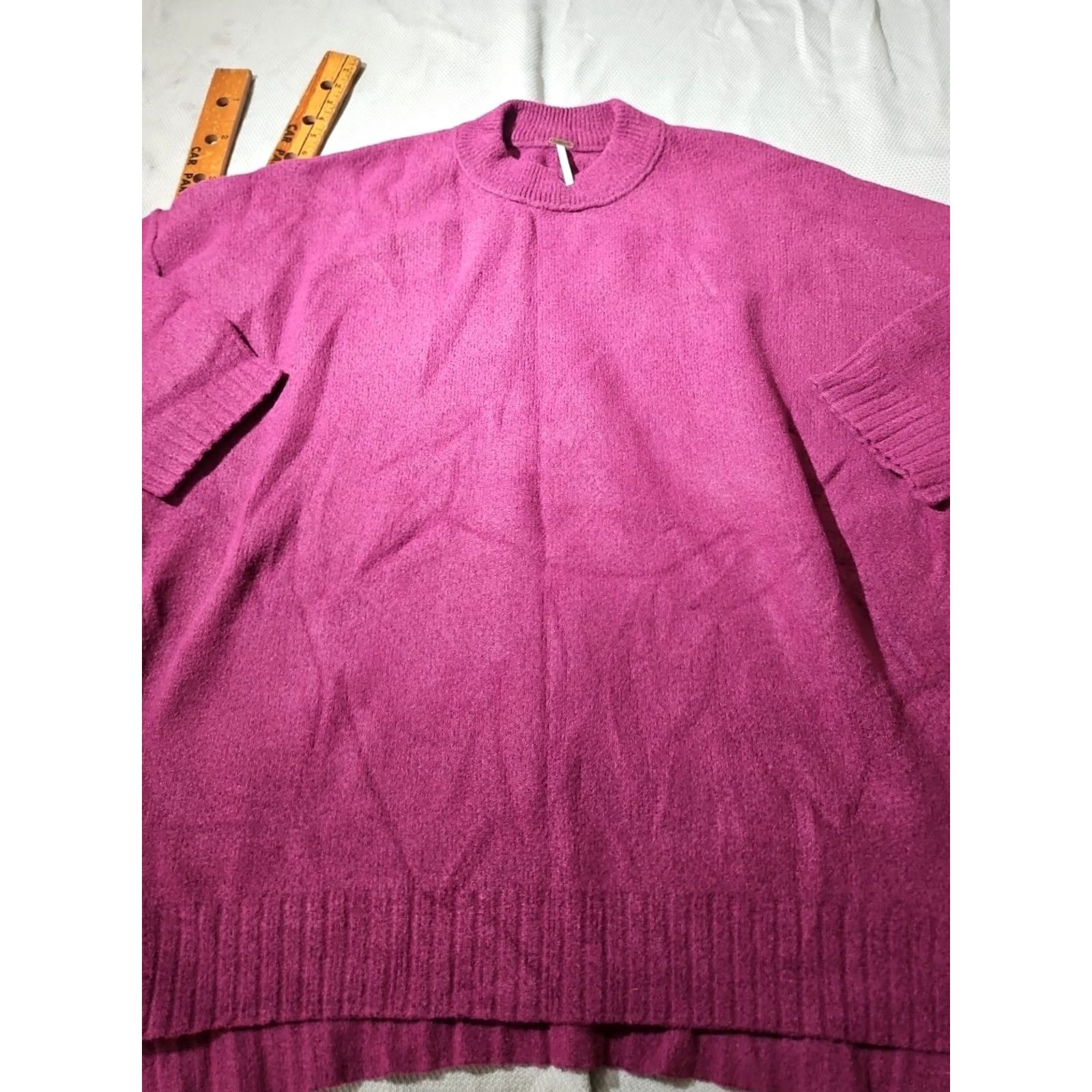 Free People VINTAGE? Free People Sweater Womens Large Purple Minimalist Cozy Knit Oversized Tunic Size L / US 10 / IT 46 - 4 Thumbnail