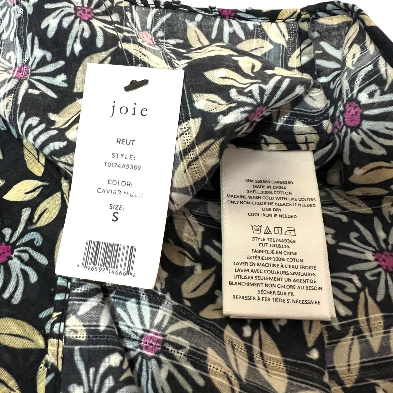 Joie Isa Reut Ruffled Embroidery Dot Smocked Floral Blouse Size S / US 4 / IT 40 - 7 Thumbnail