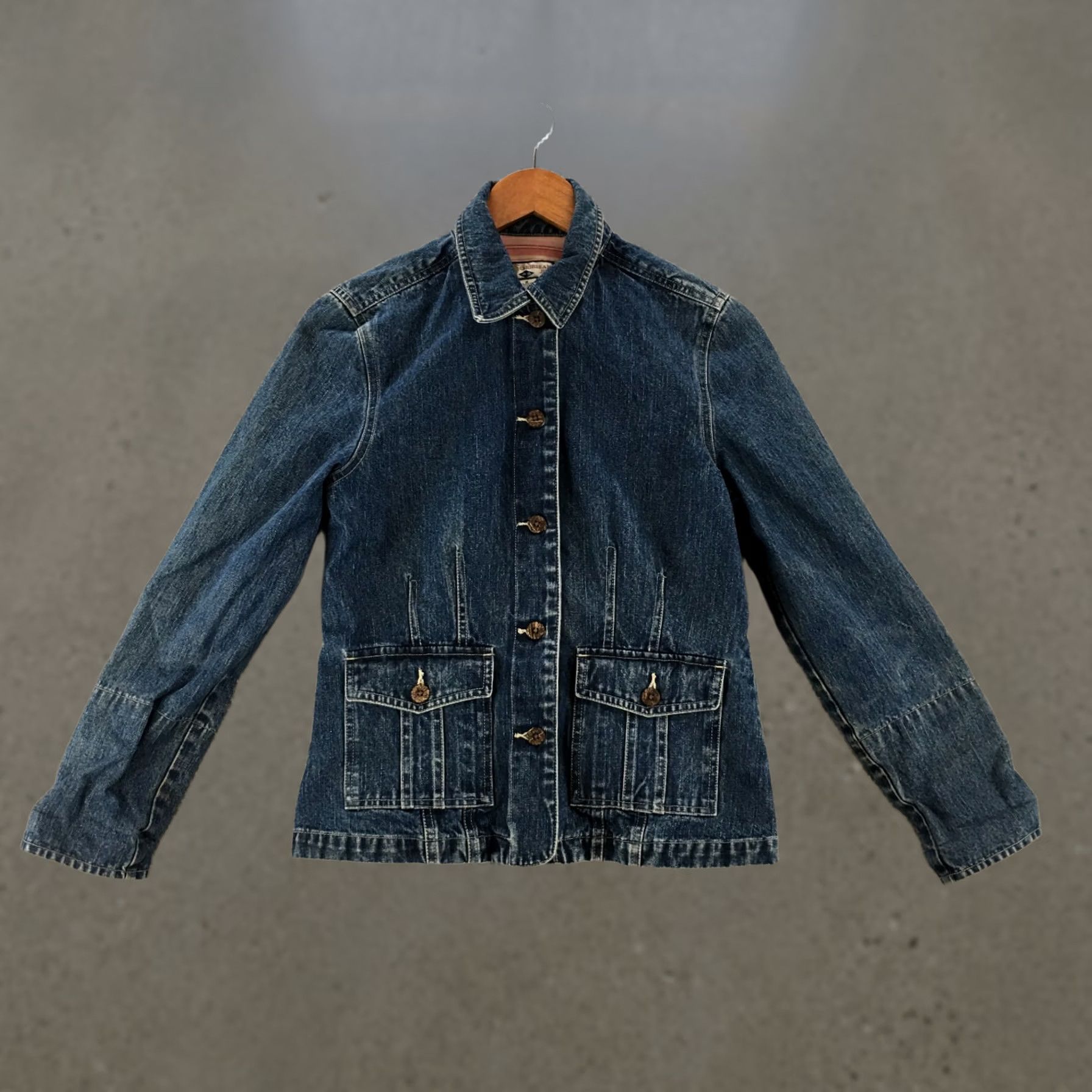 Denime Carribean Joe Jacket Womens S Blue Cotton Button Up Collared Pockets Size S / US 4 / IT 40 - 1 Thumbnail