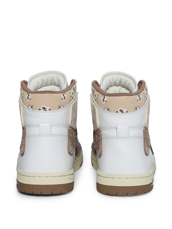 Amiri o1gr1nt1024 Bandana Skel Hi-Top Sneakers in White/Brown Size US 11 / EU 44 - 3 Thumbnail