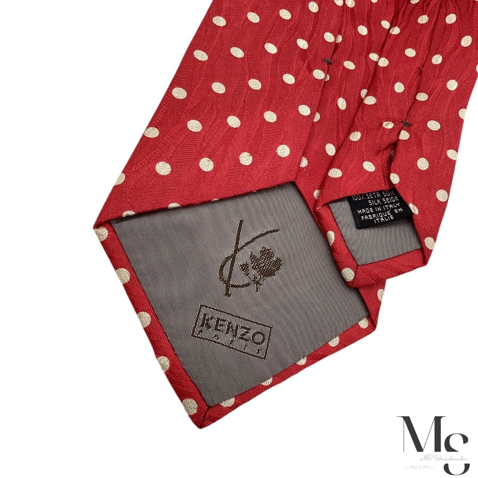 Kenzo KENZO PARIS Red Polka Dot Luxury Silk Tie Made In Italy W: 3 Size ONE SIZE - 5 Thumbnail
