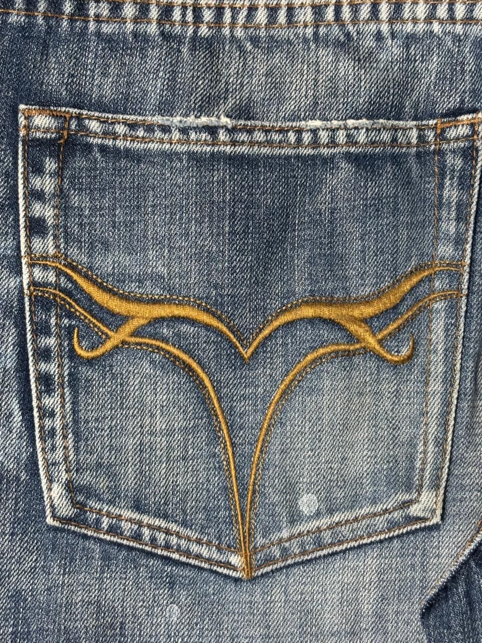 JACKROSE 2000s Jackrose Clas Marks Distressed Bootcut Jeans Size US 31 - 15 Thumbnail