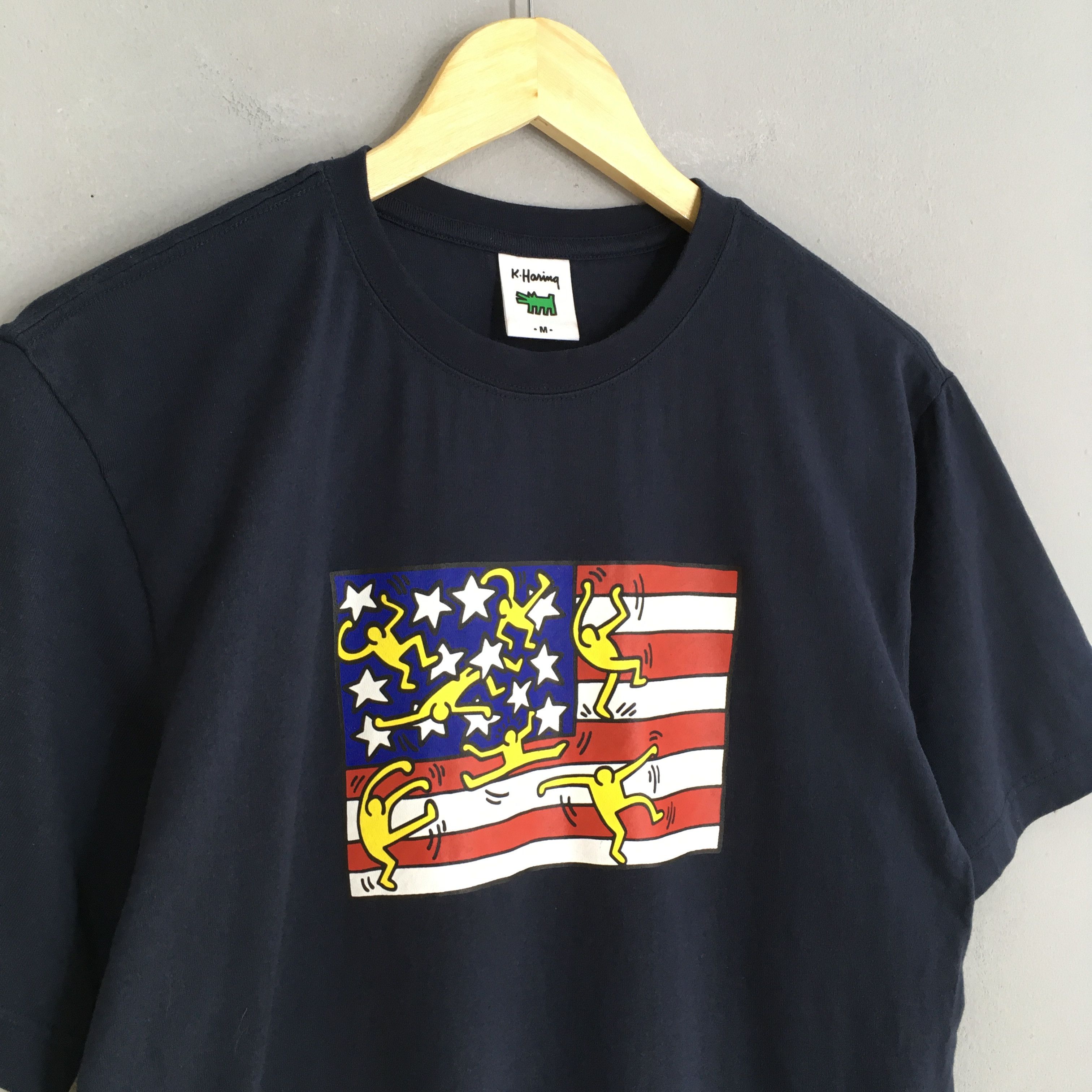 Art Comes First × Keith Haring Vintage 90s Keith Haring American Flag Pop Art Tshirt Medium Size US M / EU 48-50 / 2 - 4 Thumbnail