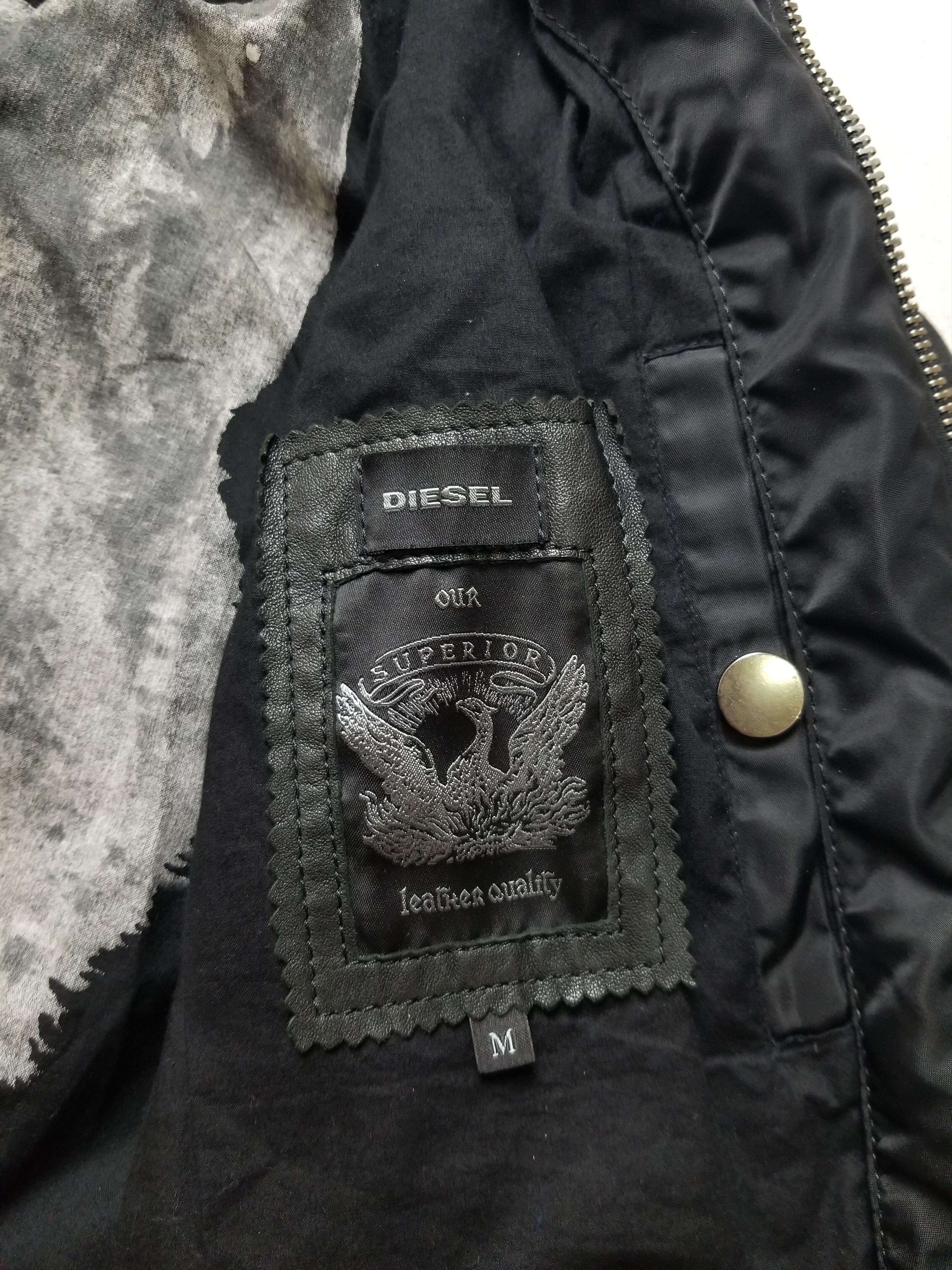Diesel Diesel L-Madara Sheepskin Leather Biker Motorcycle Jacket Size US M / EU 48-50 / 2 - 20 Thumbnail