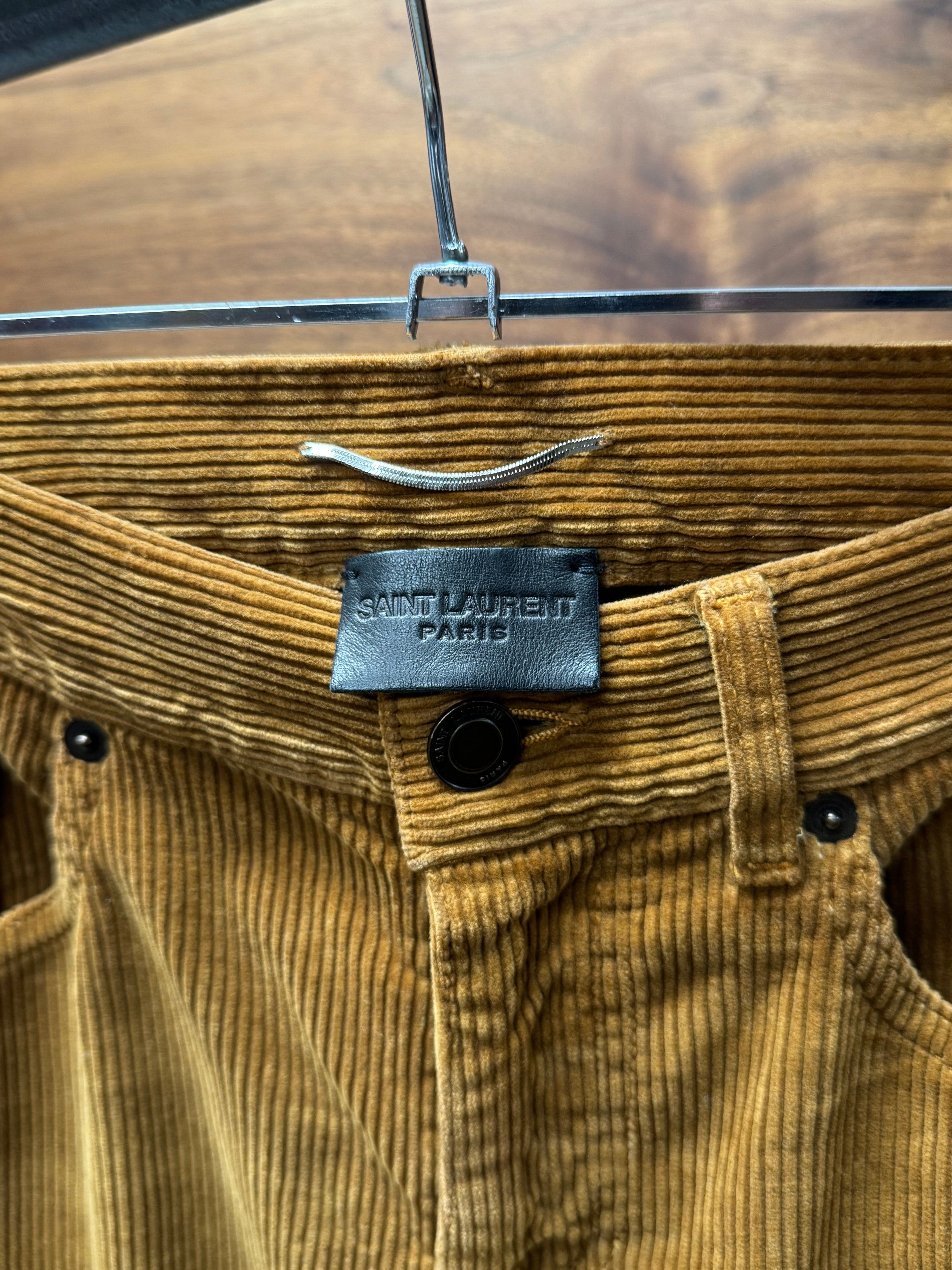 Saint Laurent Paris 2018 Saint Laurent ‘D02’ Golden Brown Corduroy Slim Pants Size US 29 - 3 Thumbnail