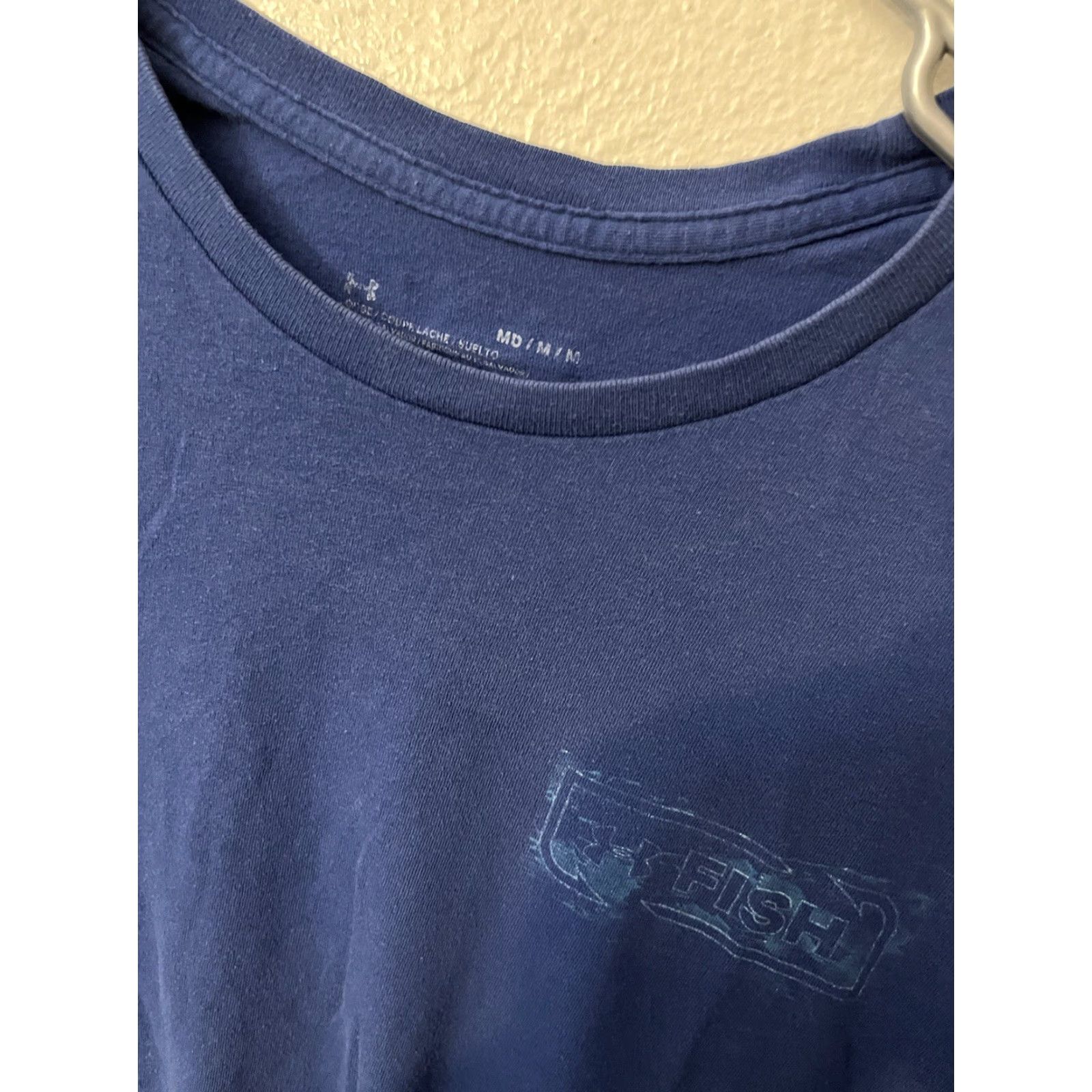Under Armour Under Armour Fish T-Shirt Men Blue Marlin Size M Short Sleeve Crew Neck Logo Breathable All Seasons Cotton Polyester Size US M / EU 48-50 / 2 - 2 Thumbnail