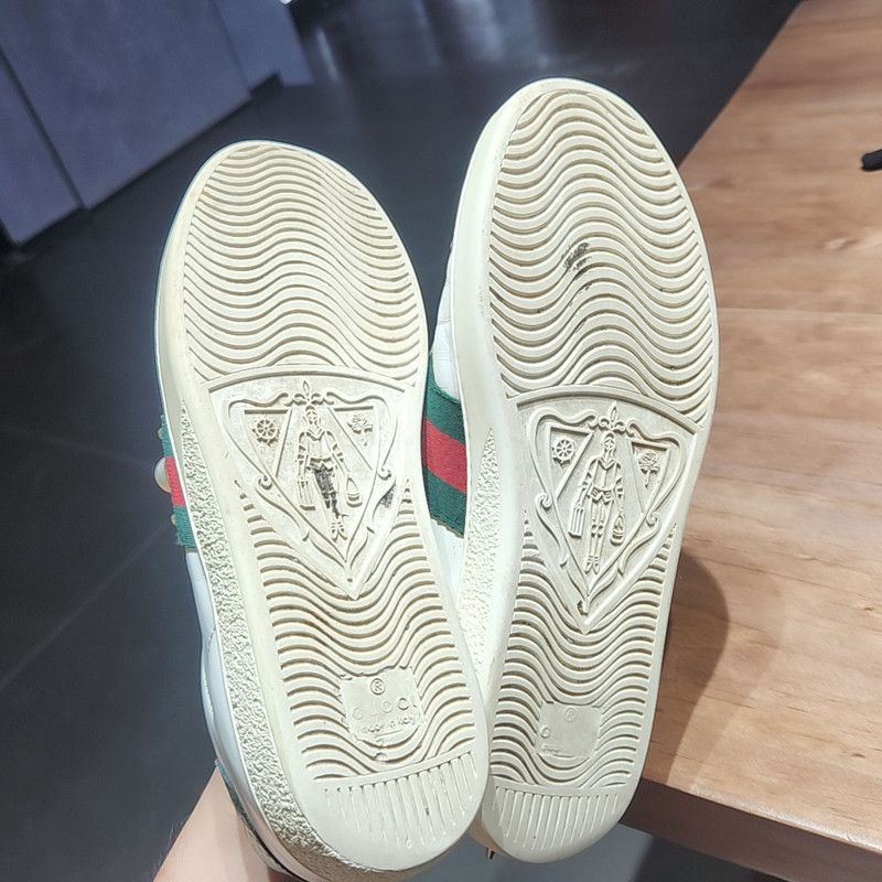 Gucci Gucci Ace Leather Studded Fashion Sneakers for Women - Size US 6.5 / IT 36.5 - 4 Thumbnail