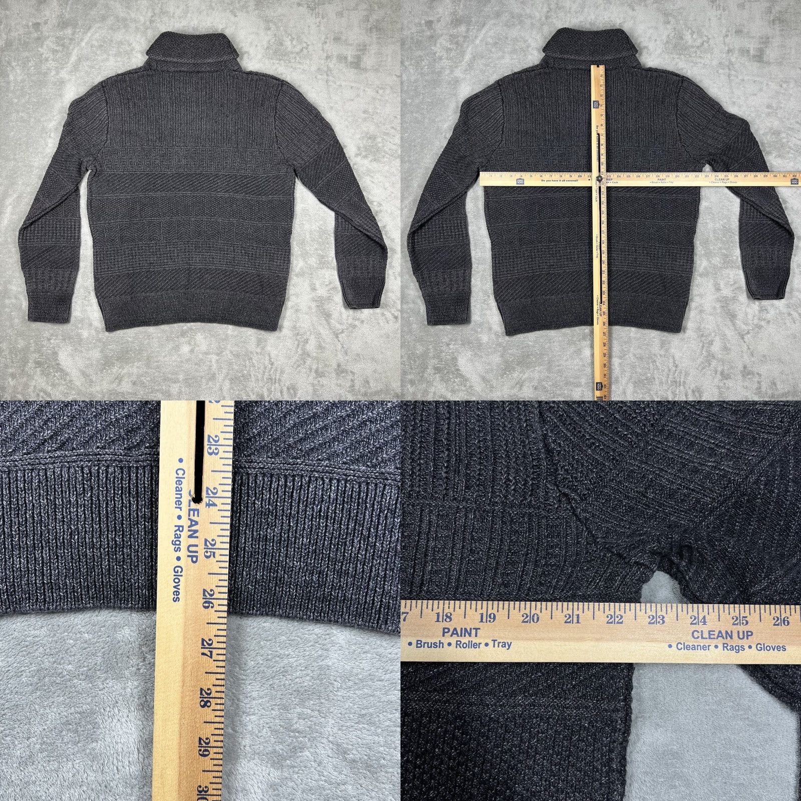 Vintage VINTAGE RRL Heavyweight Indigo-Charcoal Shawl Pullover Knit Sweater XL Cotton Size US XL / EU 56 / 4 - 9 Thumbnail