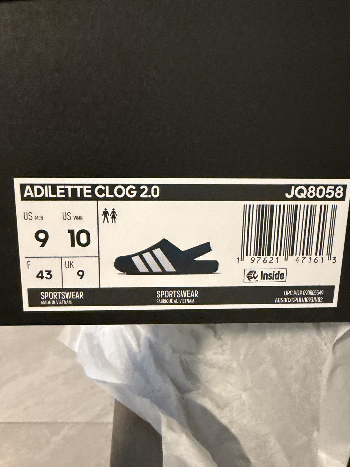 Adidas Adidas Adilette Clog 2.0 Sandals Mens Size 9 Size US 9 / EU 42 - 2 Thumbnail