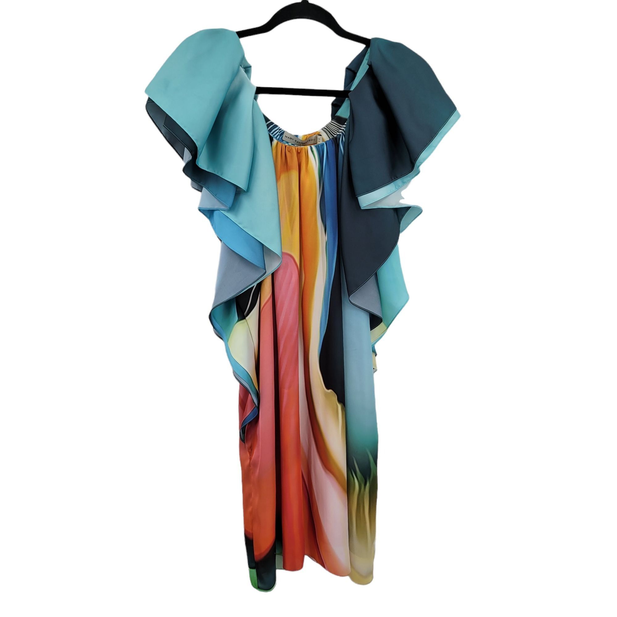 Mary Katrantzou Designer Artsy Rainbow Mini Dress Sz 10 Whimsical Fairy Flut Size L / US 10 / IT 46 - 6 Thumbnail