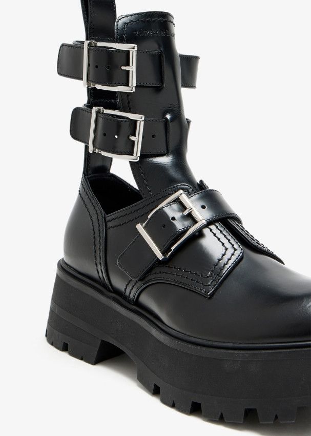 Alexander McQueen o1y0225 Ankle Boots in Black Size US 10 / IT 40 - 4 Thumbnail