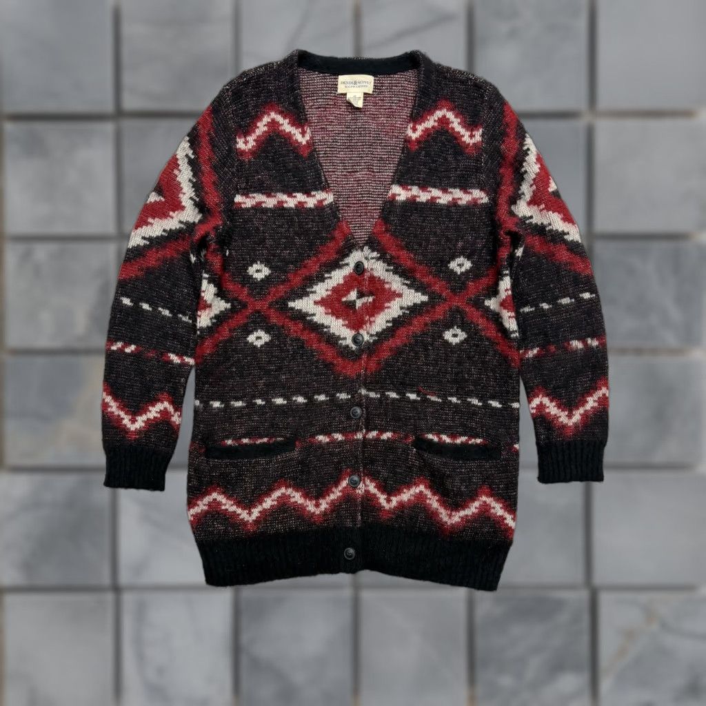 Vintage VINTAGE Denim & Supply Ralph Lauren Cardigan Sweater Womens Large Black Aztec Western Size L / US 10 / IT 46 - 1 Thumbnail