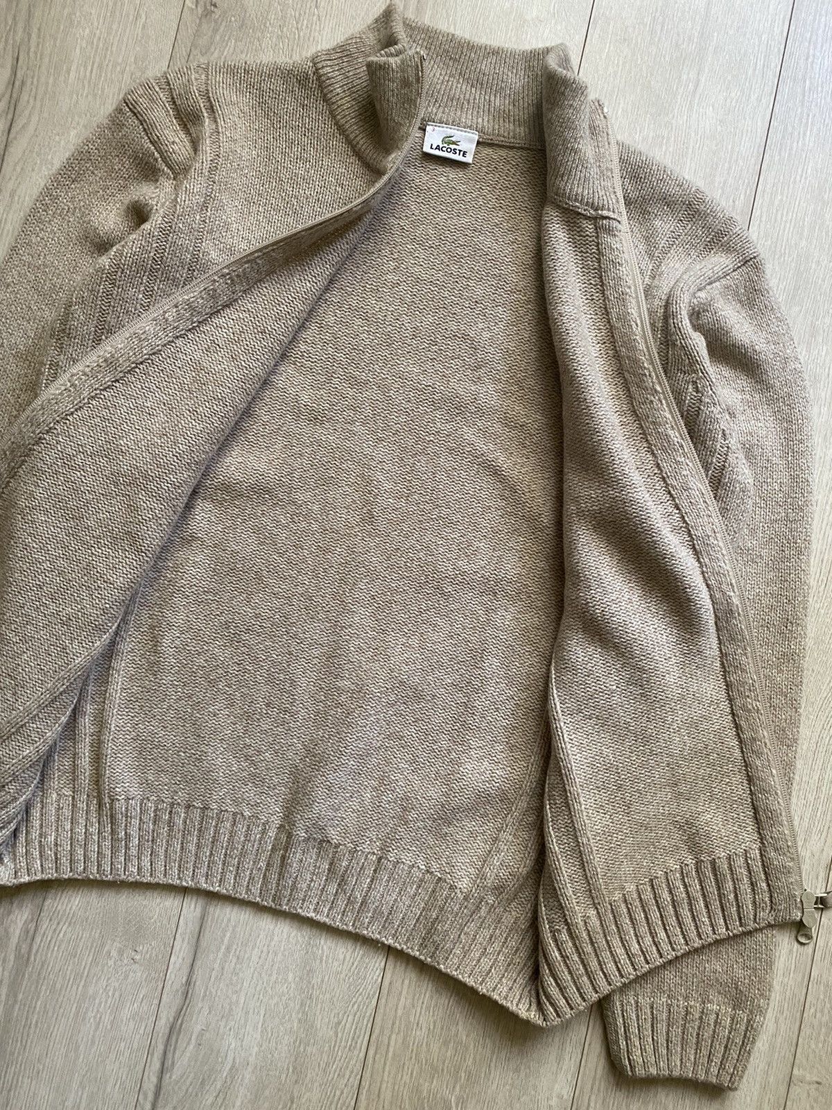 Lacoste × Vintage Lacoste vintage beige wool double zip sweater Size US L / EU 52-54 / 3 - 4 Thumbnail